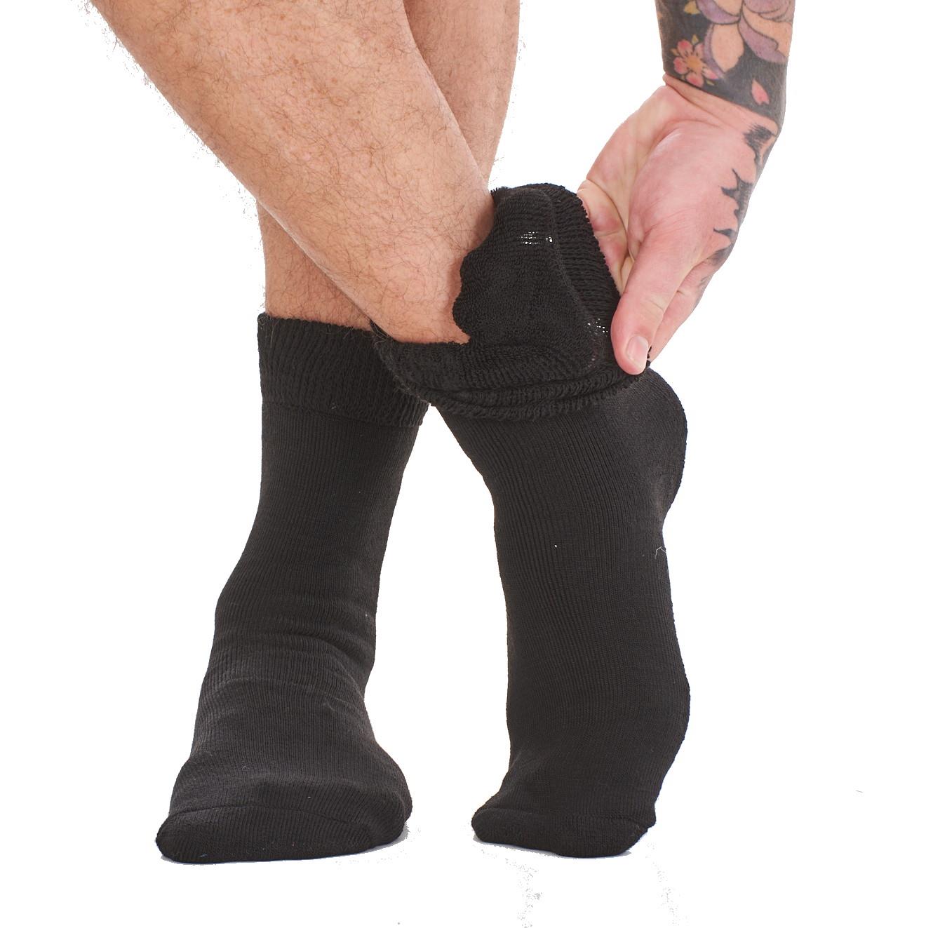 Kids Ladies 6 Pack Thick Warm Comfy Brushed Lined Black Thermal Winter Socks - Picture 4 of 7