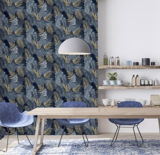 Arthouse Soft Tropical Palm Leaves Vinyl Textured