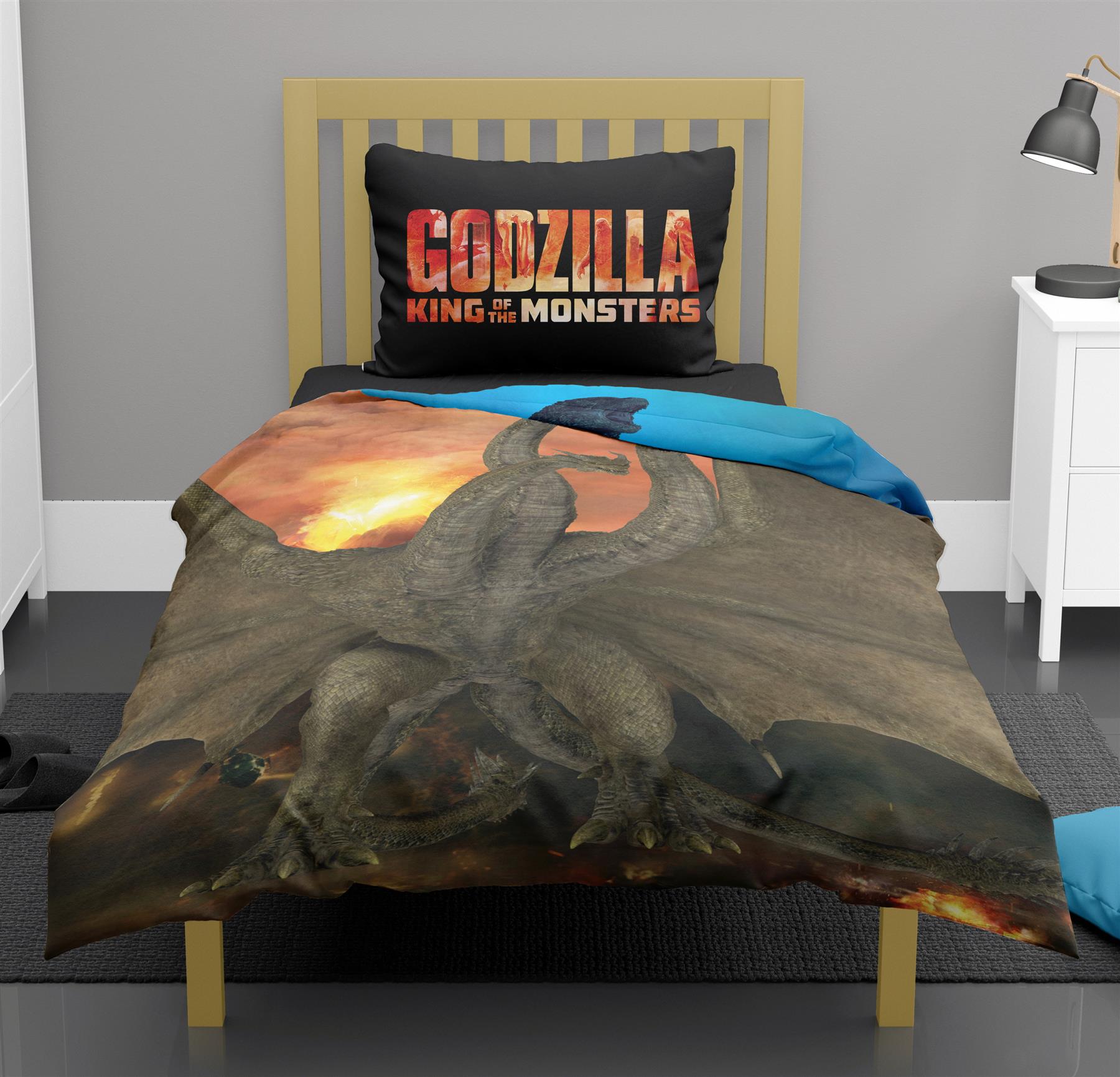 Godzilla King of Monsters Single/Double Duvet Cover Reversible Bedding