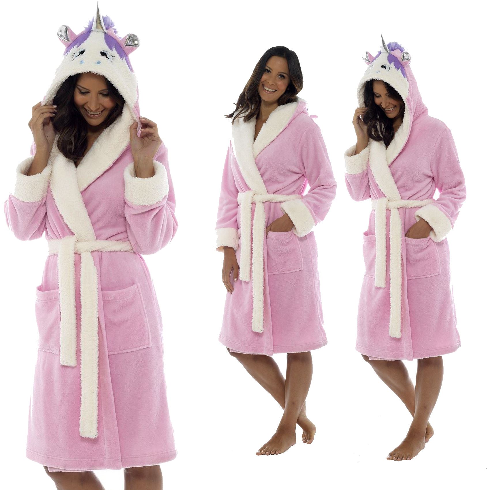 Ladies Girls Mum/Daughter Matching Unicorn Onesee Dressing Gown Rainbow