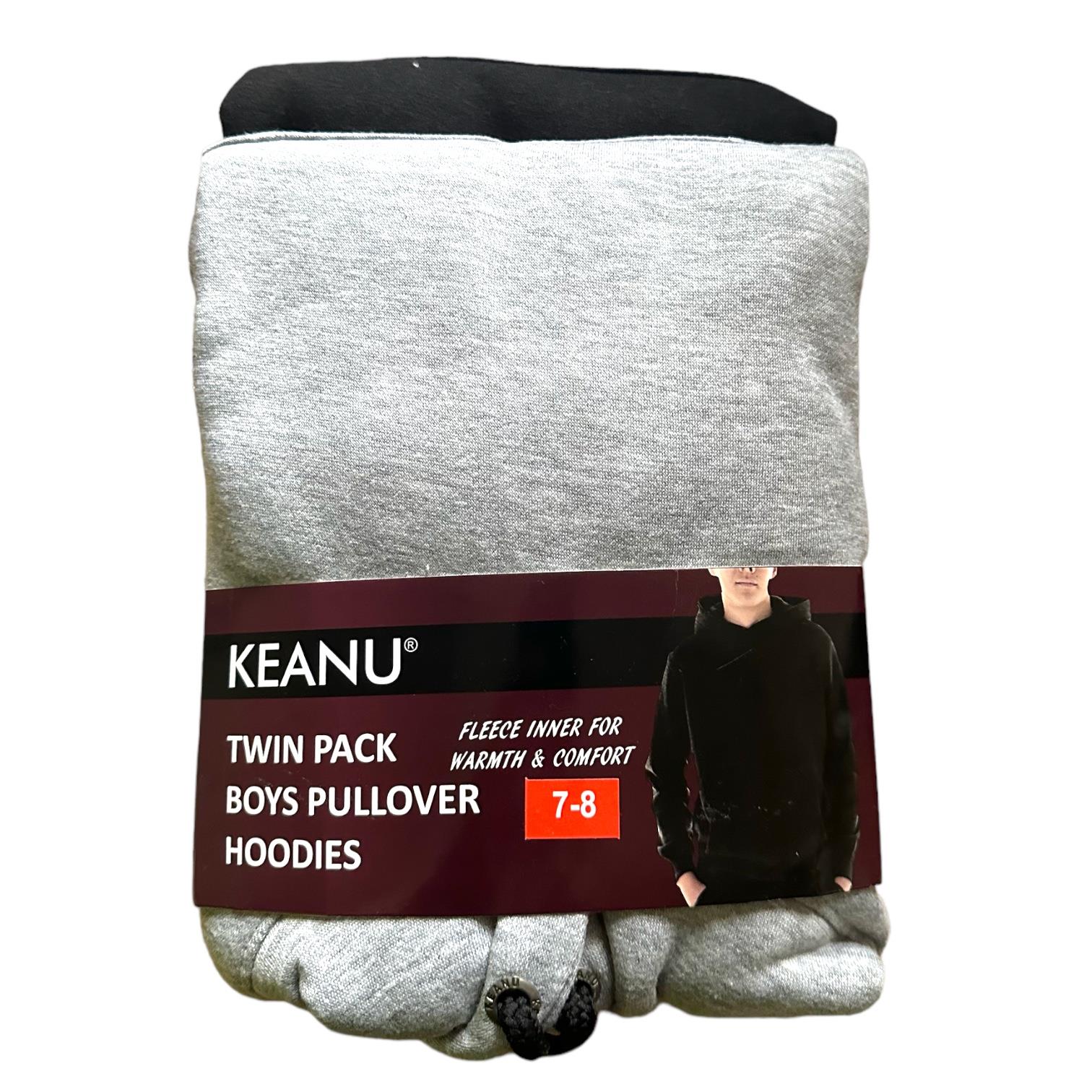 Kids Boys 2 pack Pullover Fleece Hoodies Hoody Pockets School PE Unisex Cosy Top - Picture 4 of 8