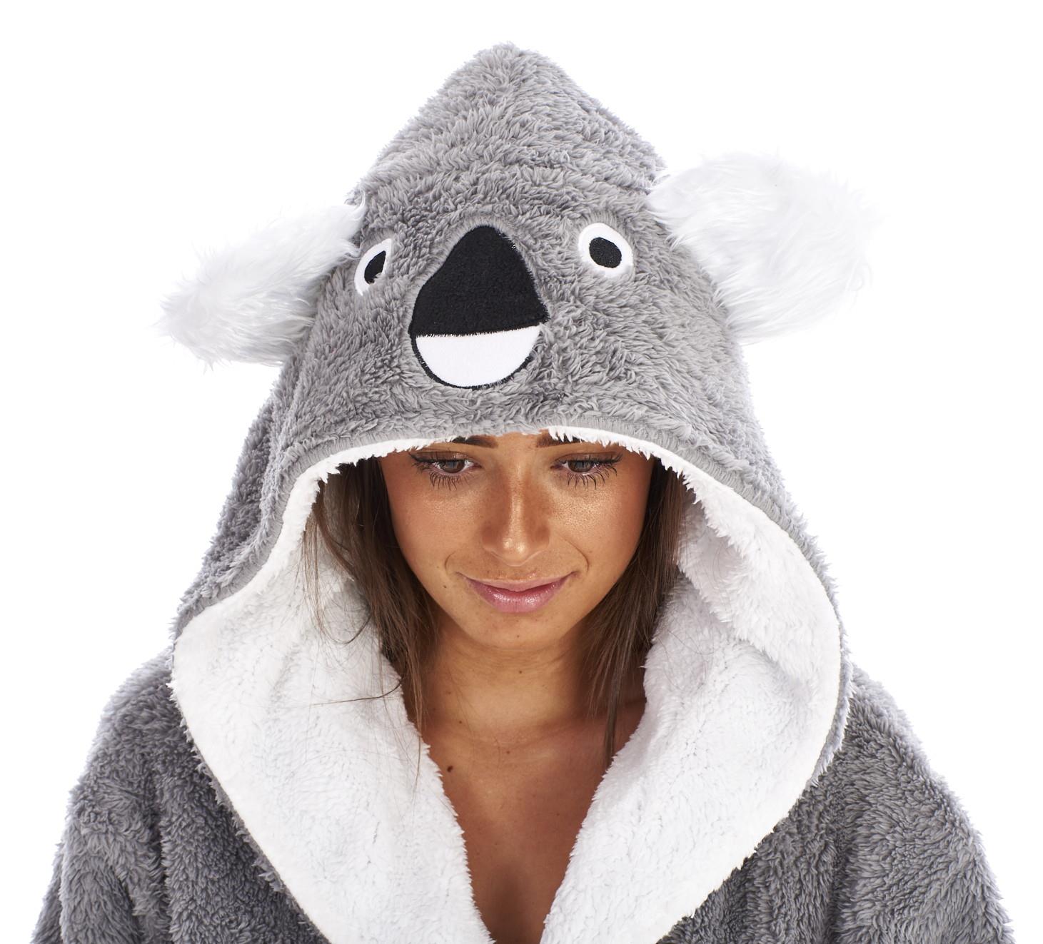 Ladies Girls Mum & Daughter Matching KOALA Snuggle Fleece Dressing Gown