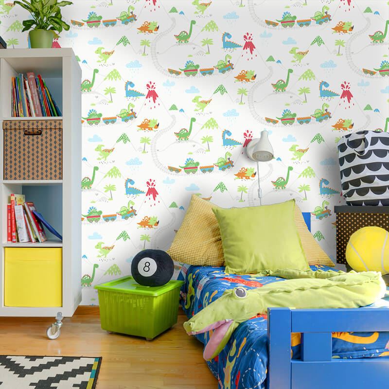 Kindergarten Spaß Dinosaurier Tapete Dino Stadt Doodles Wörterbuch Straße - Bild 20 von 20