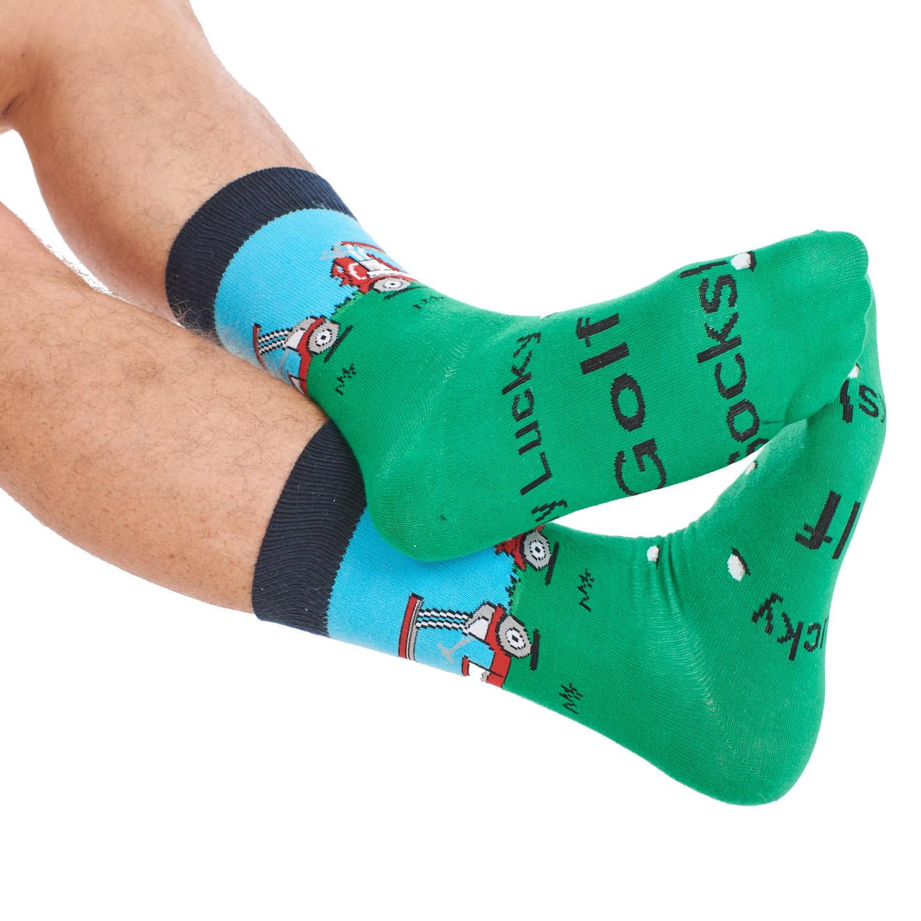Mens 6 Pack Novelty Cotton Rich Lucky Golfer Golf Design Socks Designer Gift - Picture 13 of 13