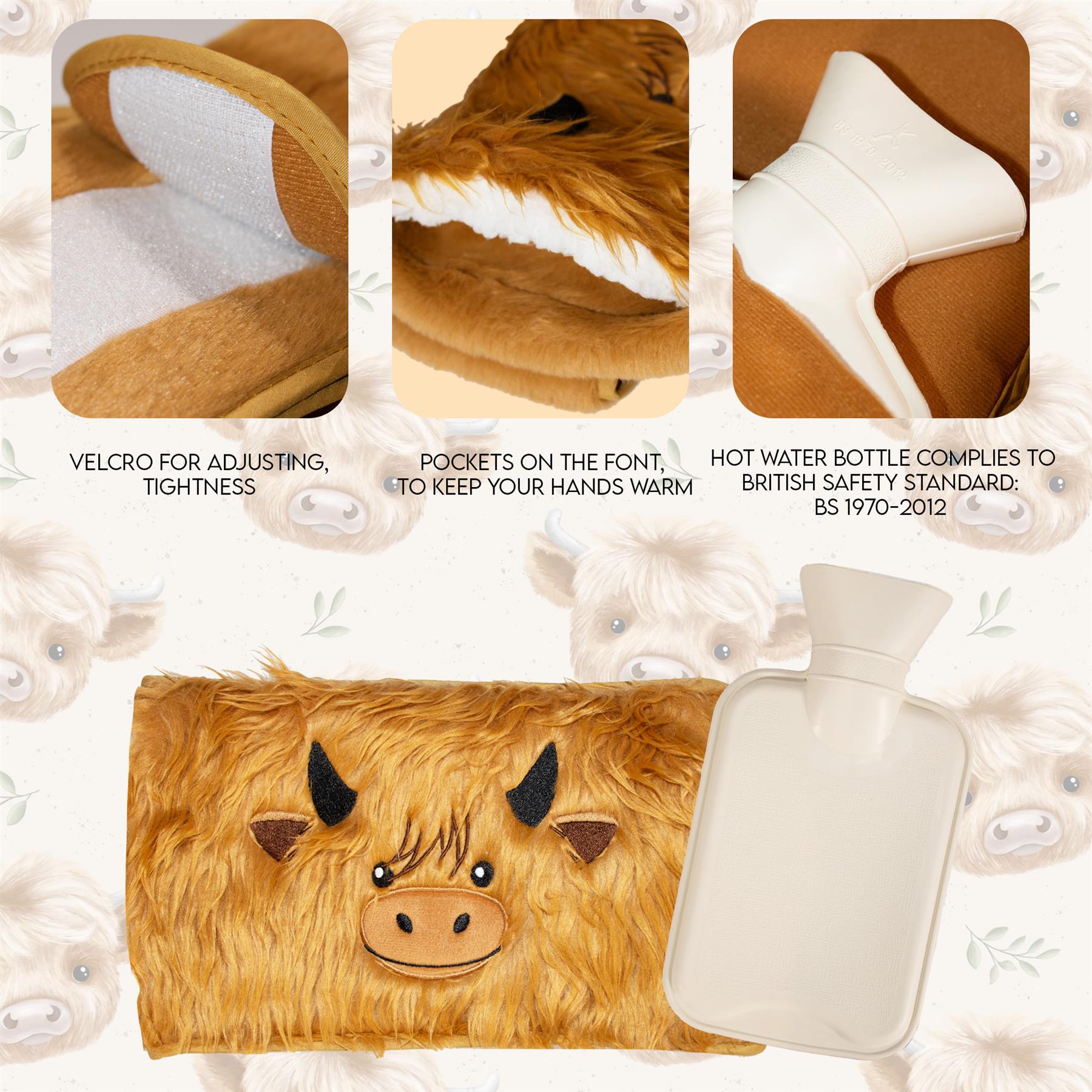 Wearable Hot Water Bottle Belt Plus Size 160cm - Period Pain Relief Warm Plush - Picture 5 of 16