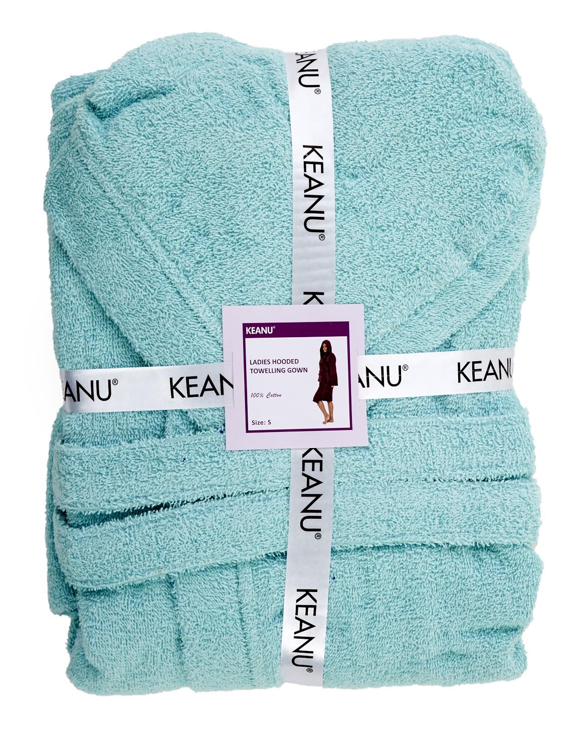 Ladies 100 Pure Cotton Towelling Hooded Dressing Gown Bathrobe Towel