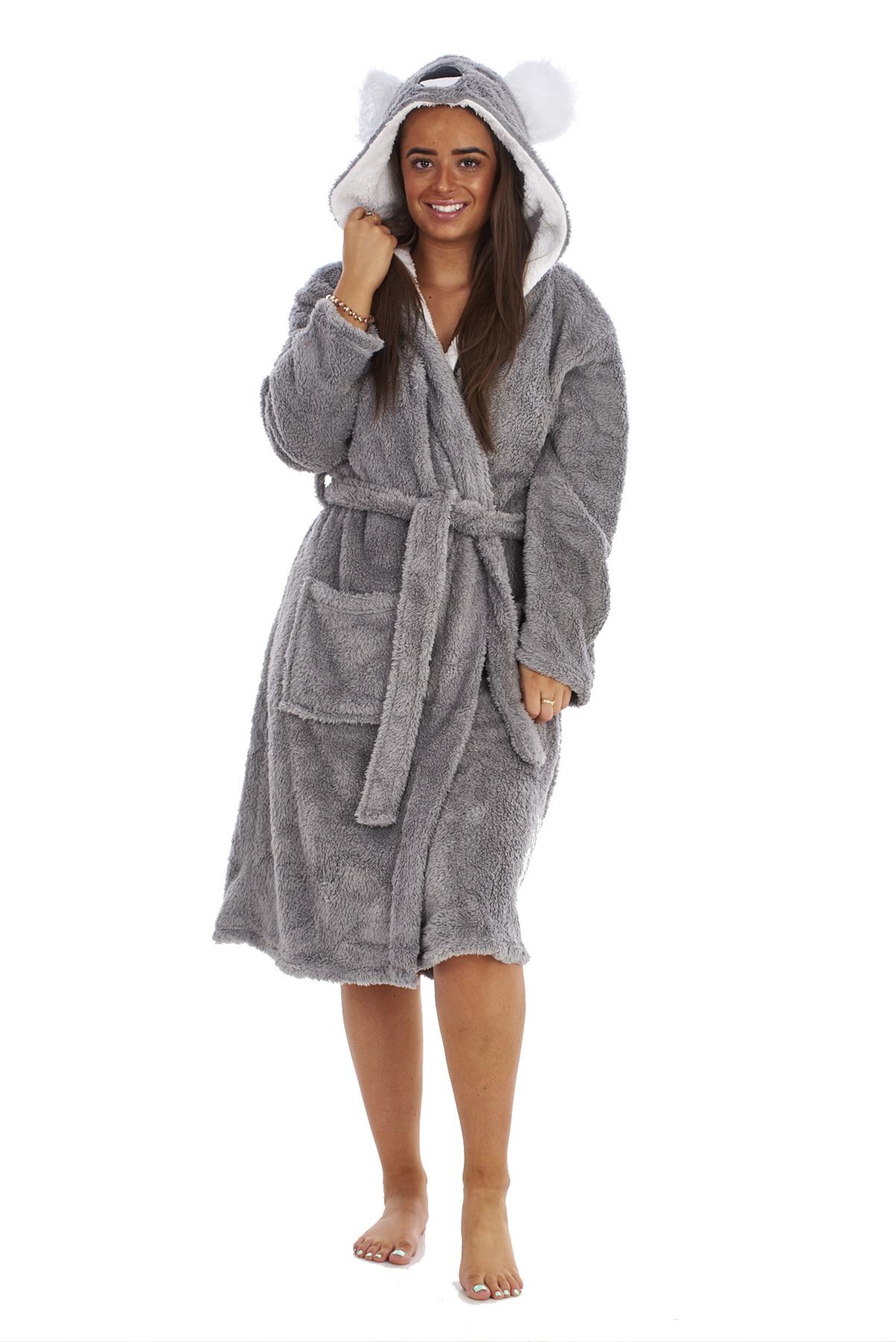 Ladies Girls Mum & Daughter Matching KOALA Snuggle Fleece Dressing Gown