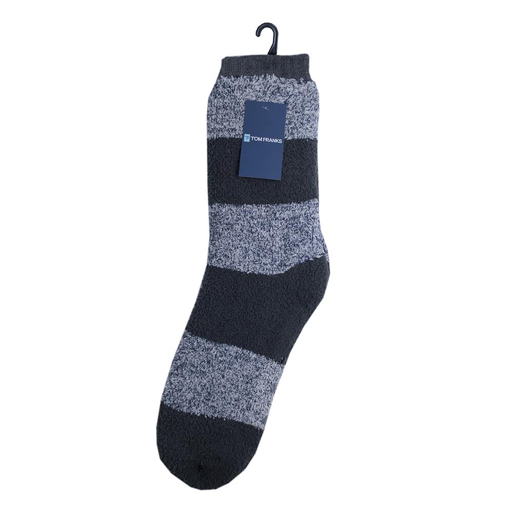 Mens Cable Knit Chunky Warm Thermal Slipper Socks Sherpa Lined Non Skid Grip - Picture 5 of 11