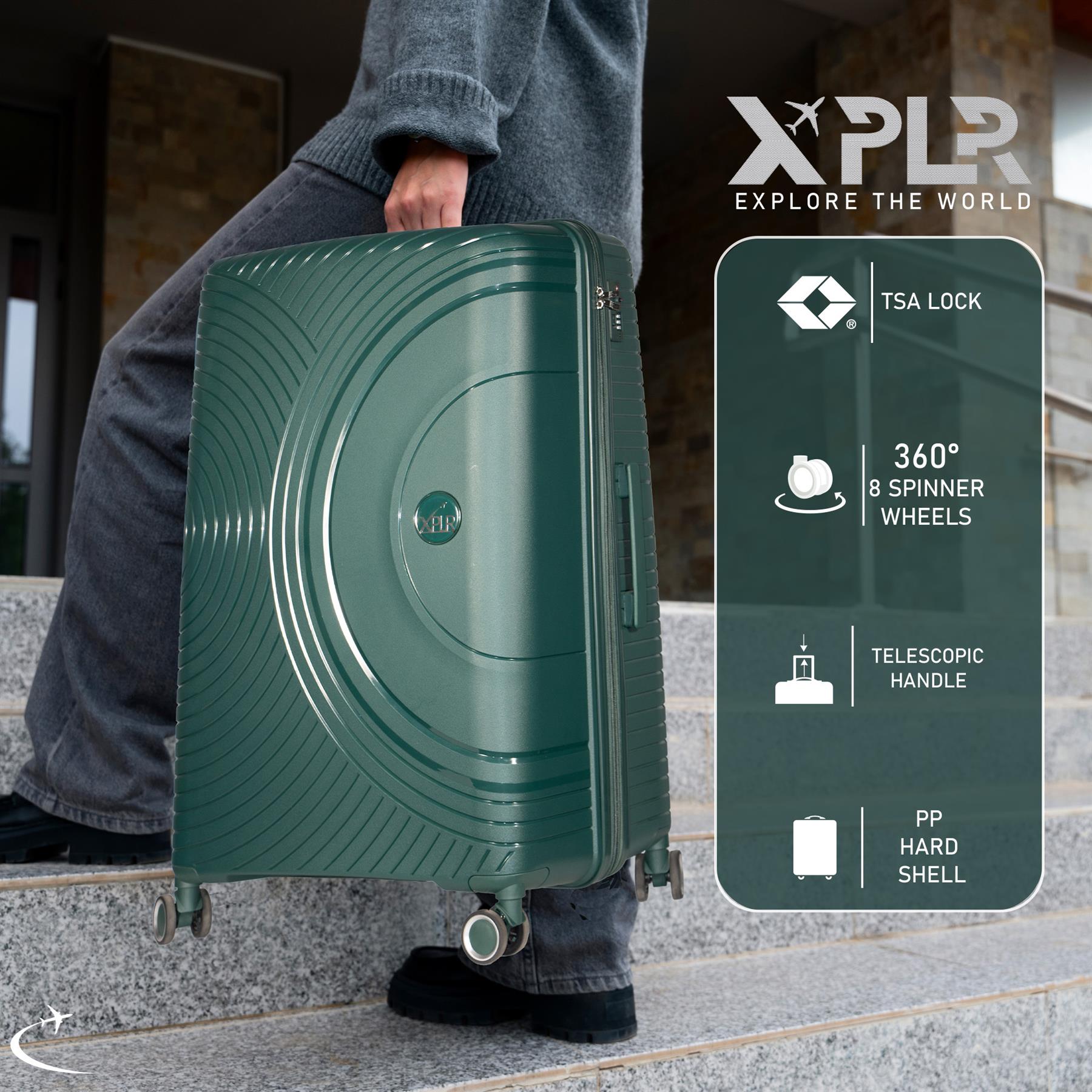 XPLR 3/4 Piece PP Hard Shell Bag Set – Luggage with Large 32” Suitcase Option - Produktbild 7
