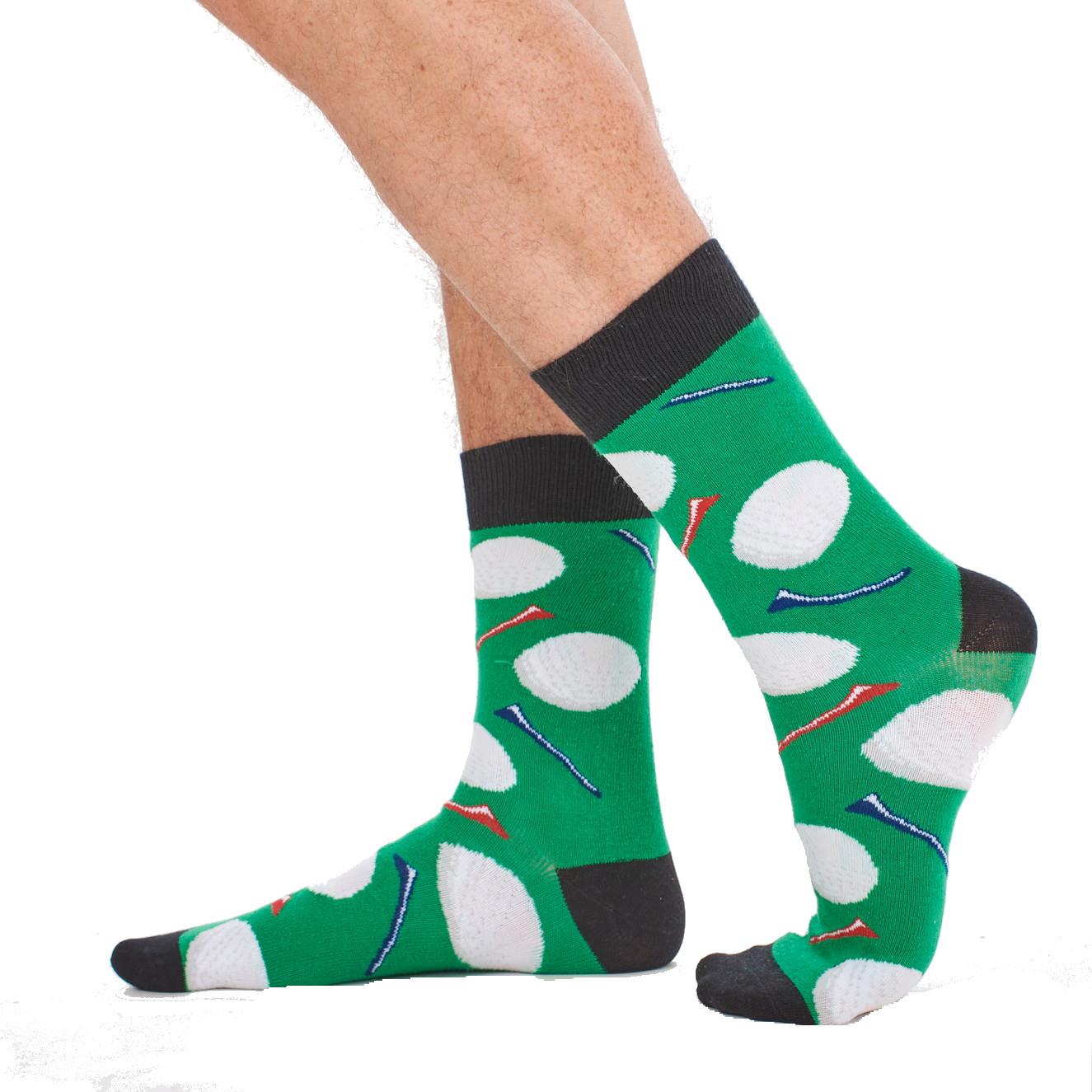 Mens 6 Pack Novelty Cotton Rich Lucky Golfer Golf Design Socks Designer Gift - Picture 10 of 13