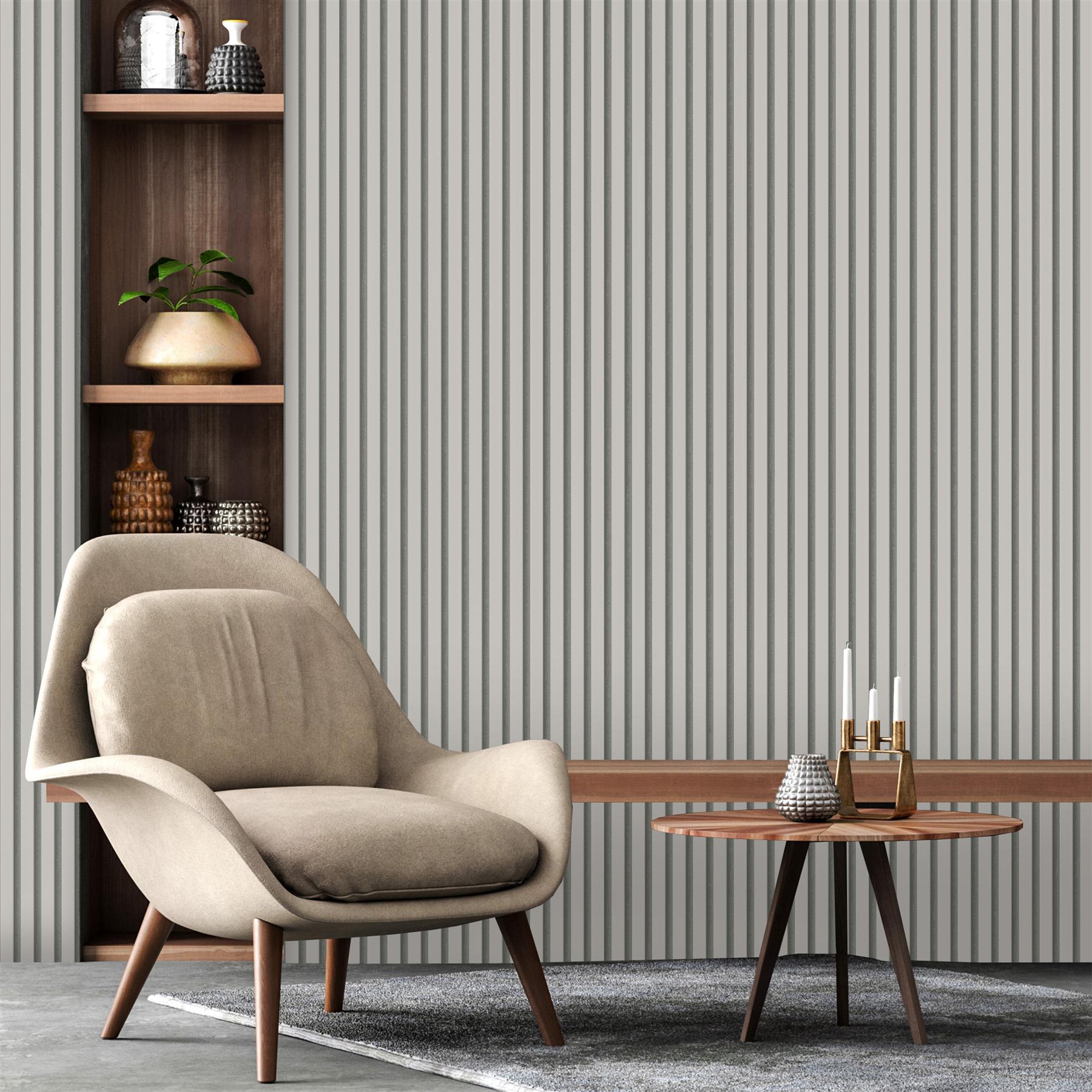 Fine Decor Acoustic Wood Panels Modern Stylish Trendy Wallpaper 3 Colours - Picture 9 of 10