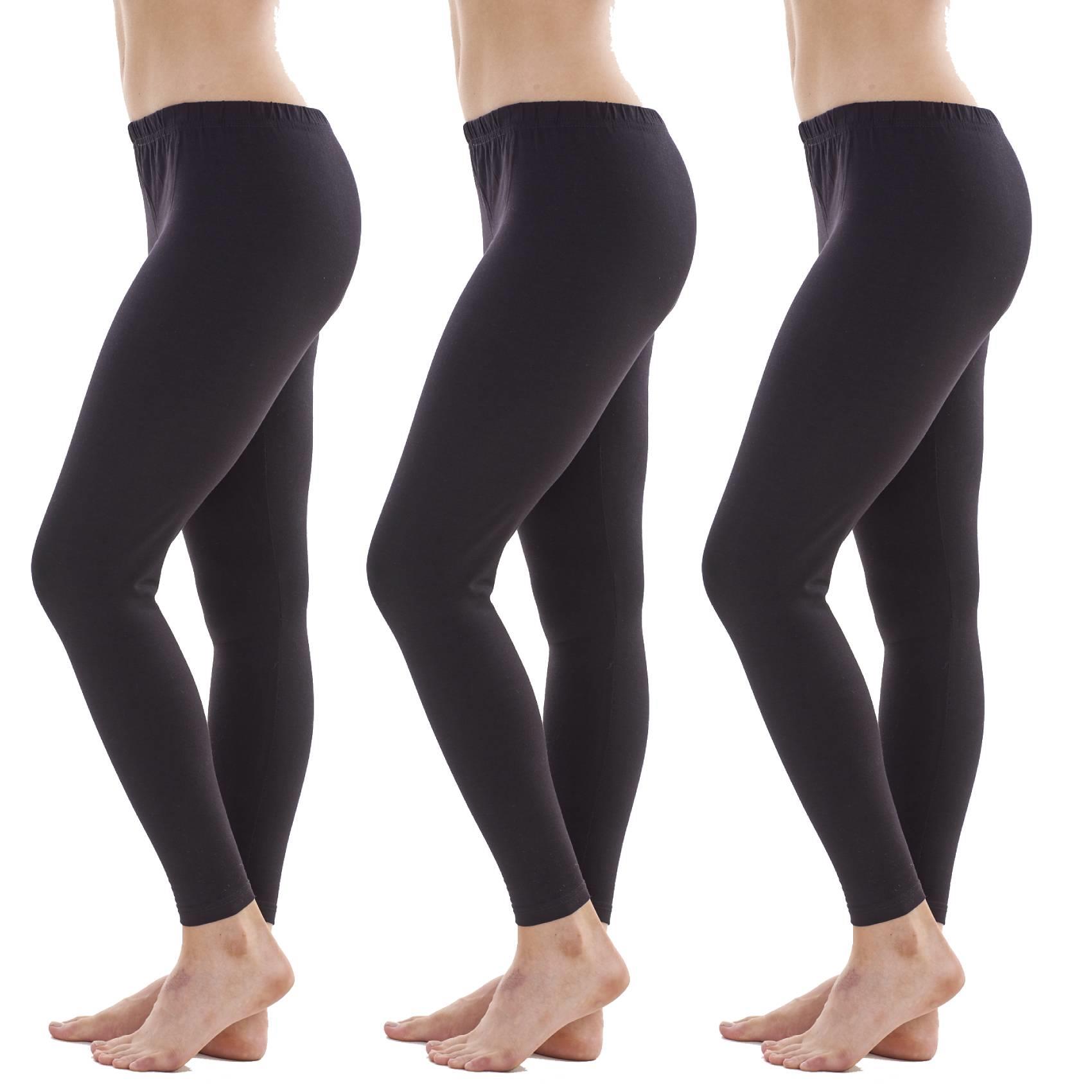Ladies 3 pack Soft Touch Viscose Leggings Non See Through Fabric Comfort Fit - Picture 8 of 15