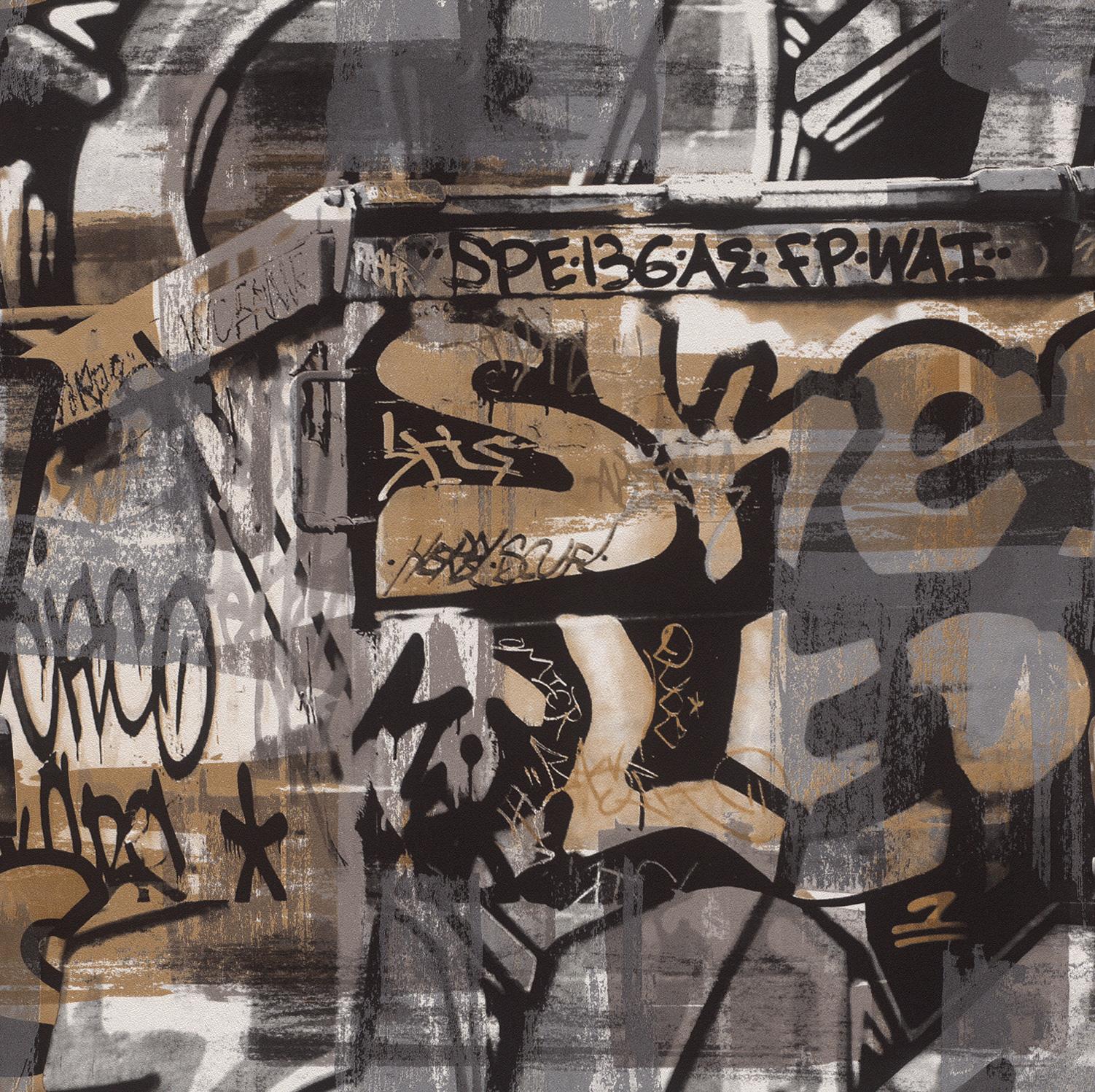 Graffiti Style Wallpaper Teenager Kids Spray Paint Street Art Urban Textured - Picture 4 of 9