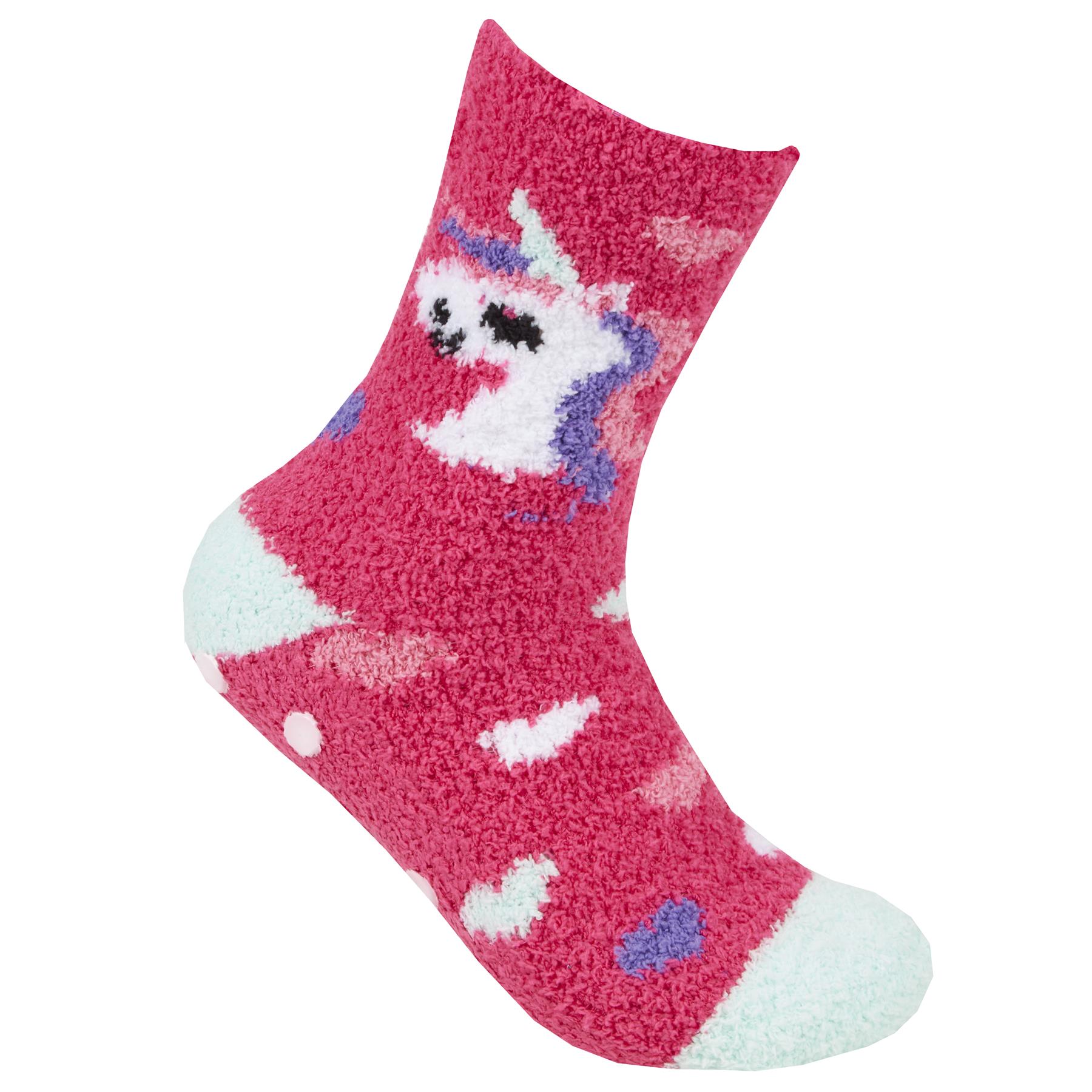 3 Pack Ladies Unicorn Supersoft Cosy Slipper Bed Socks with Grippers 4