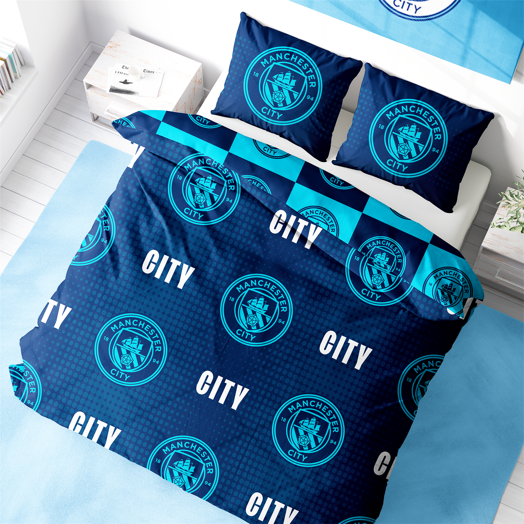 Fundas nórdicas oficiales del Manchester City FC Football Club Merch mantas y más - Imagen 2 de 31