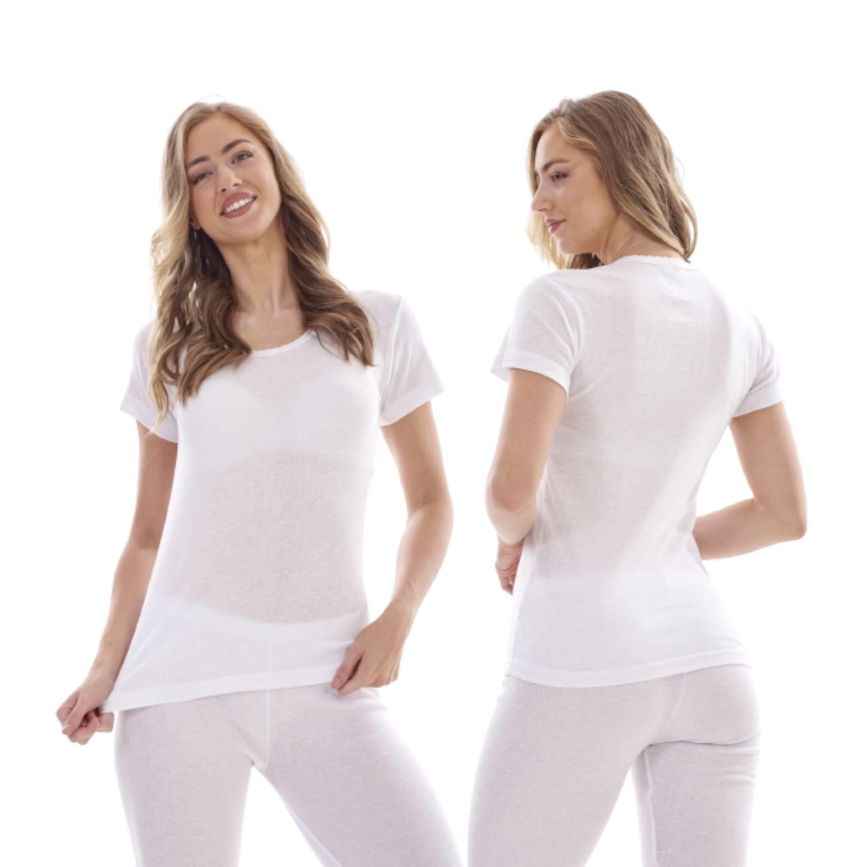 Heat Force Ladies 3 Pack Brushed Thermal T SHIRTS Stretch Tops Warm Baselayers - Picture 20 of 21