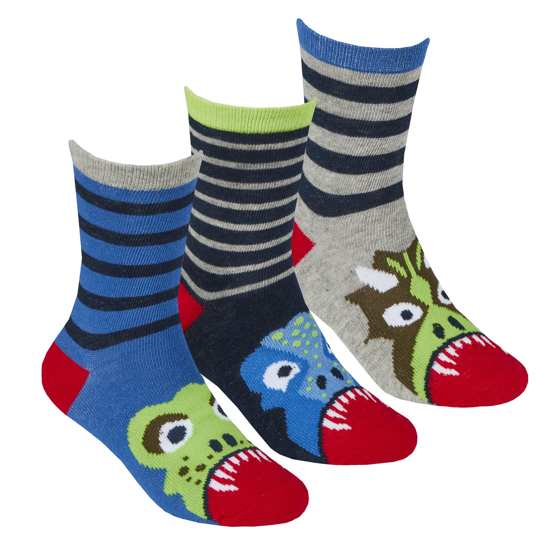 6 pairs Boys Novelty Shark Dinosaurs Dino Cotton Rich Socks Size 68 ,9