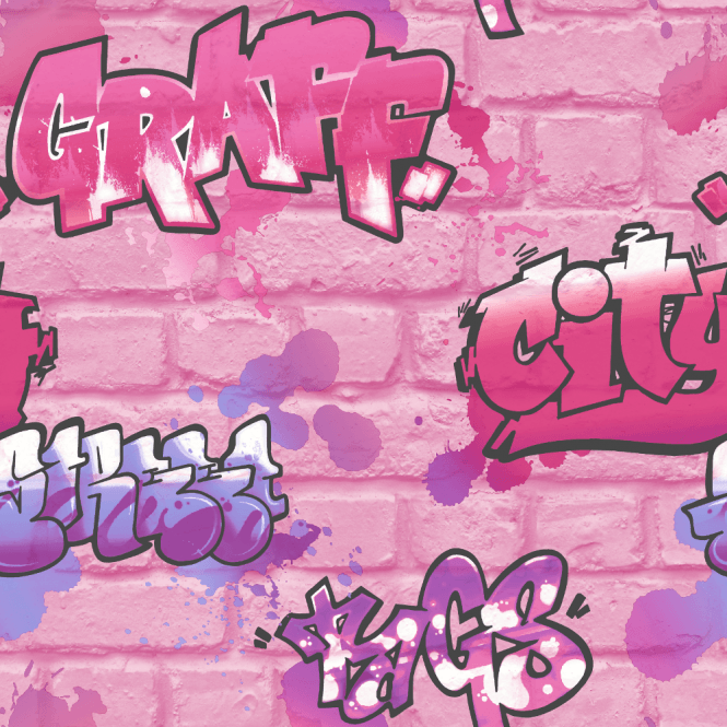 Graffiti Style Wallpaper Teenager Kids Spray Paint Street Art Urban Textured - Picture 7 of 9