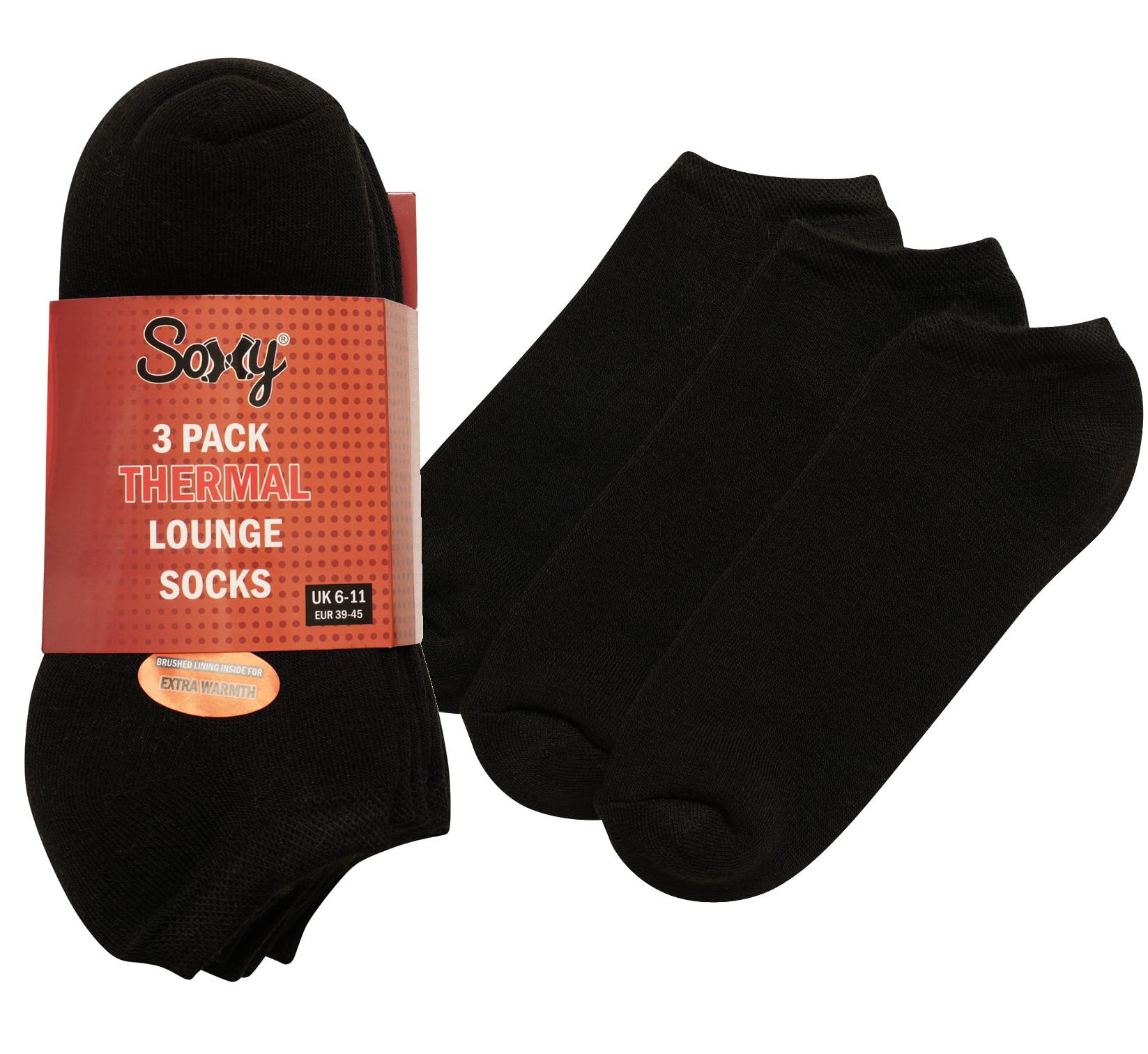6 Pack Mens Ladies Acrylic Brushed Lined Low Cut Thermal Lounge Socks Soft Warm - Picture 4 of 13