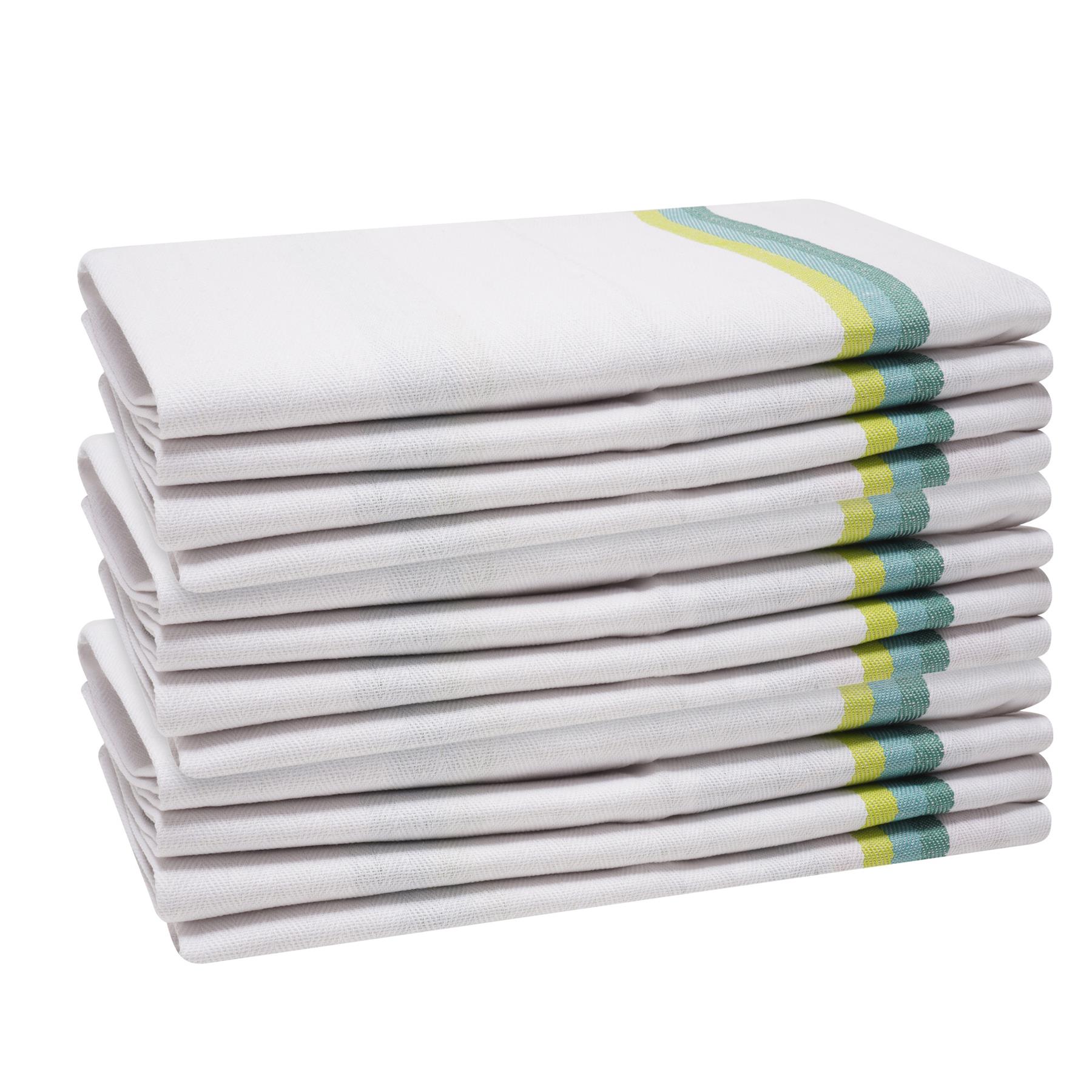 12 Pack Cotton Herringbone Kitchen Towels Large 50 x 70cm Bar Cloth