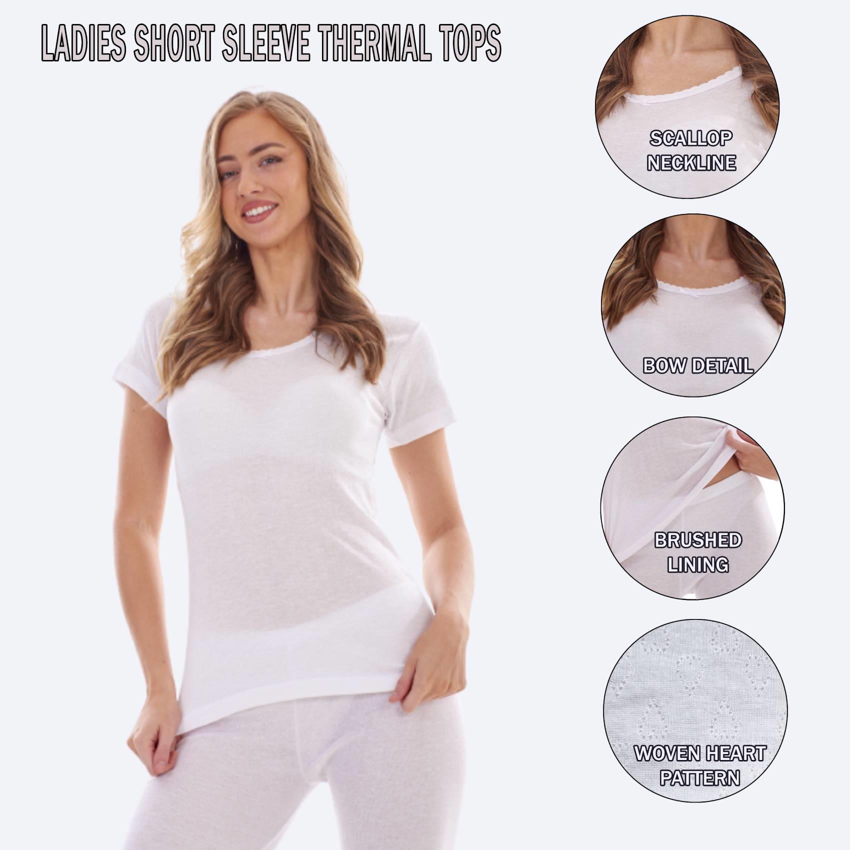 Heat Force Ladies 3 Pack Brushed Thermal T SHIRTS Stretch Tops Warm Baselayers - Picture 18 of 21