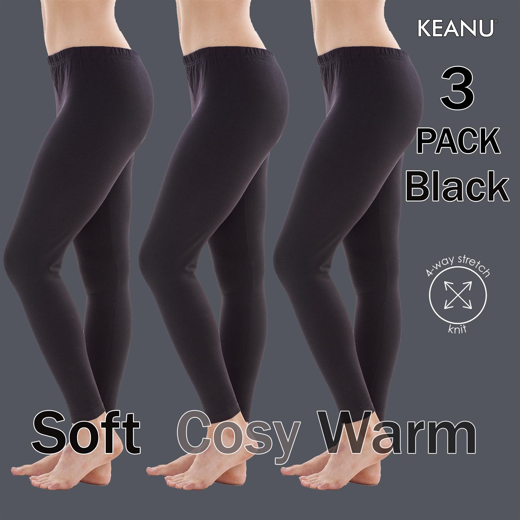 Ladies 3 pack Soft Touch Viscose Leggings Non See Through Fabric Comfort Fit - Picture 4 of 15