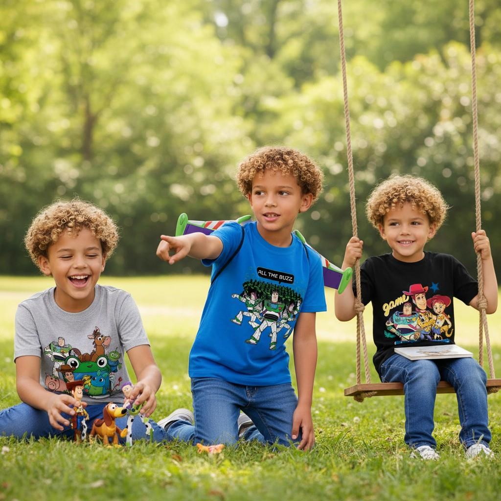 Offizielle Toy Story 5 Kinderkleidung - T-Shirts - langer und kurzer Pyjama Set Film