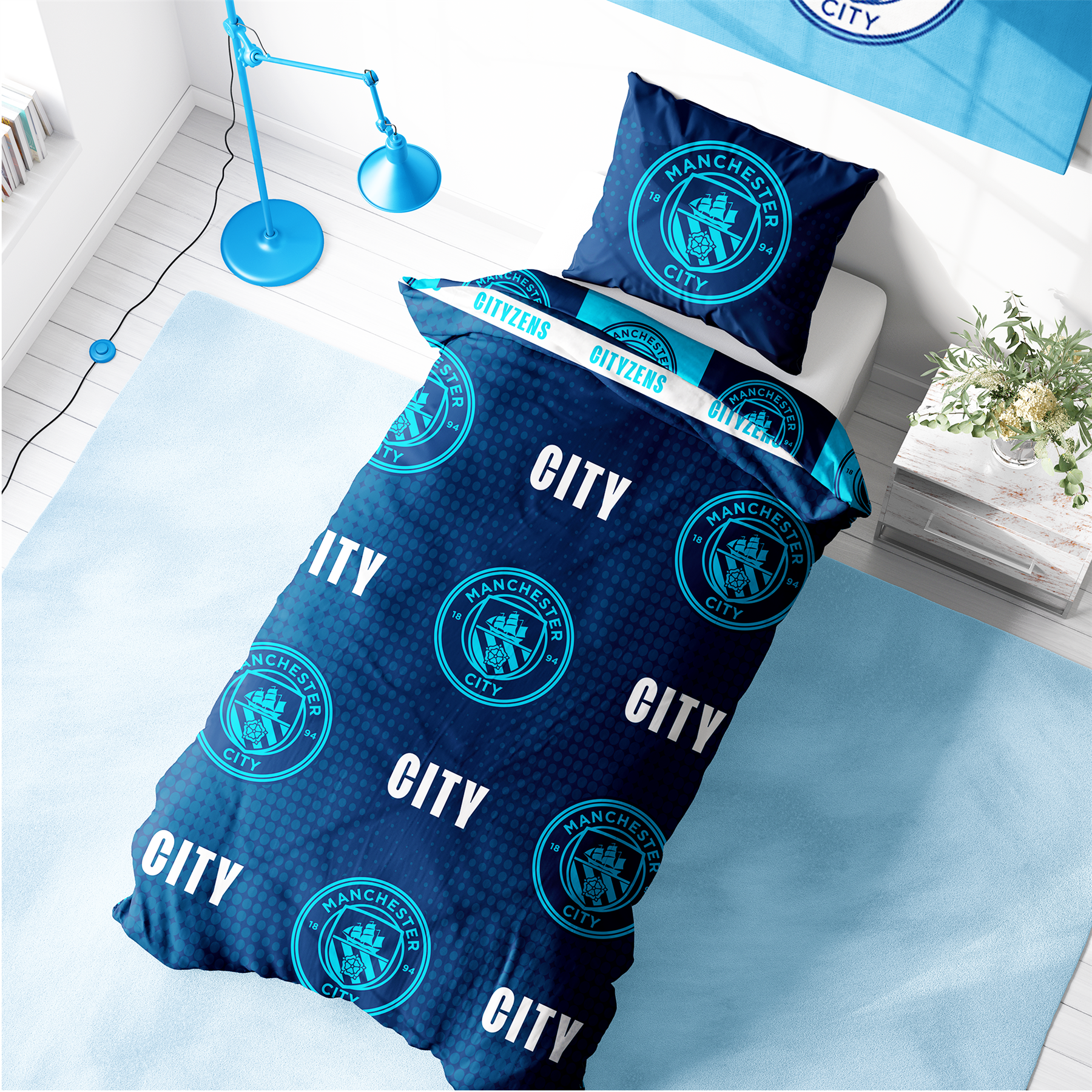 Fundas nórdicas oficiales del Manchester City FC Football Club Merch mantas y más - Imagen 7 de 31