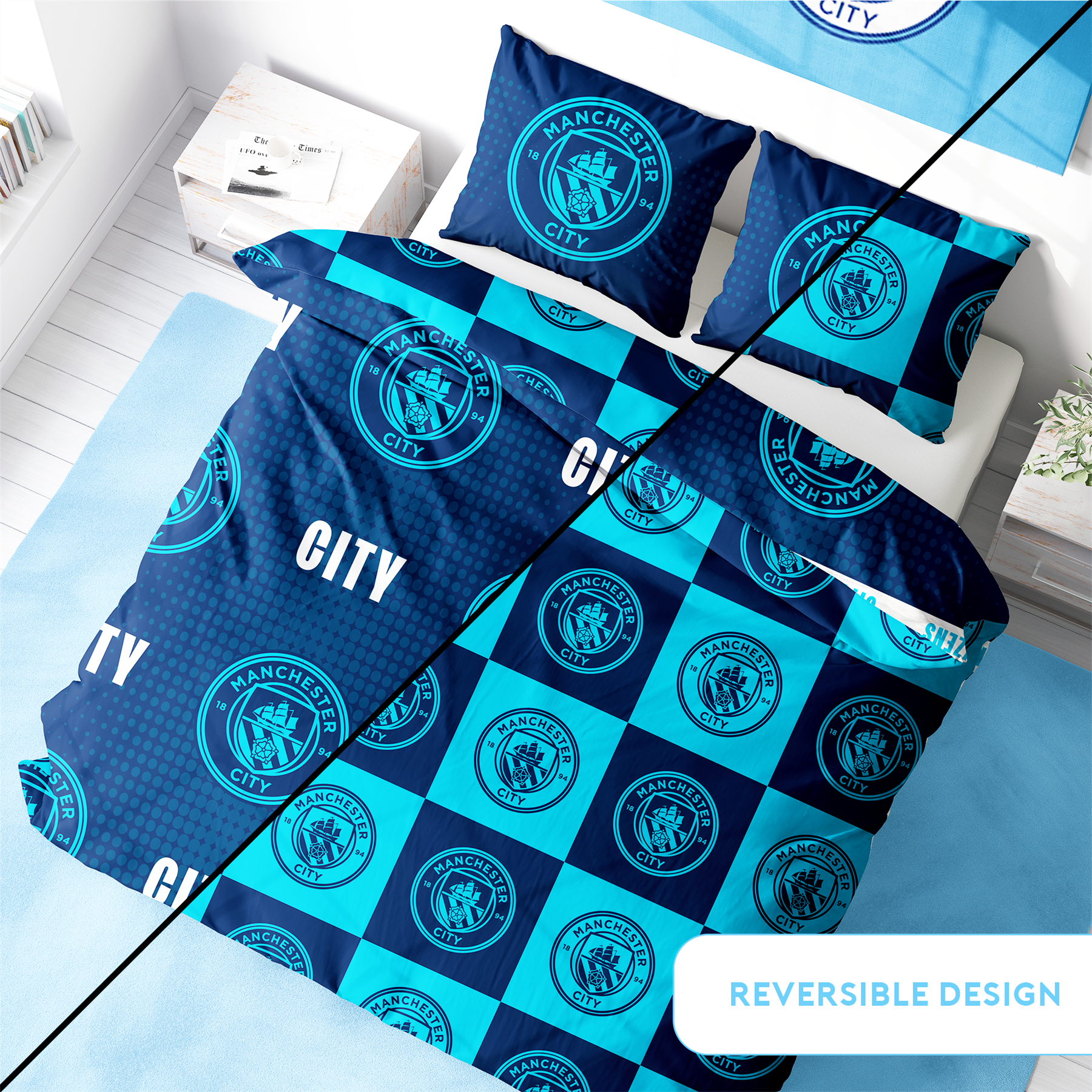Fundas nórdicas oficiales del Manchester City FC Football Club Merch mantas y más - Imagen 3 de 31