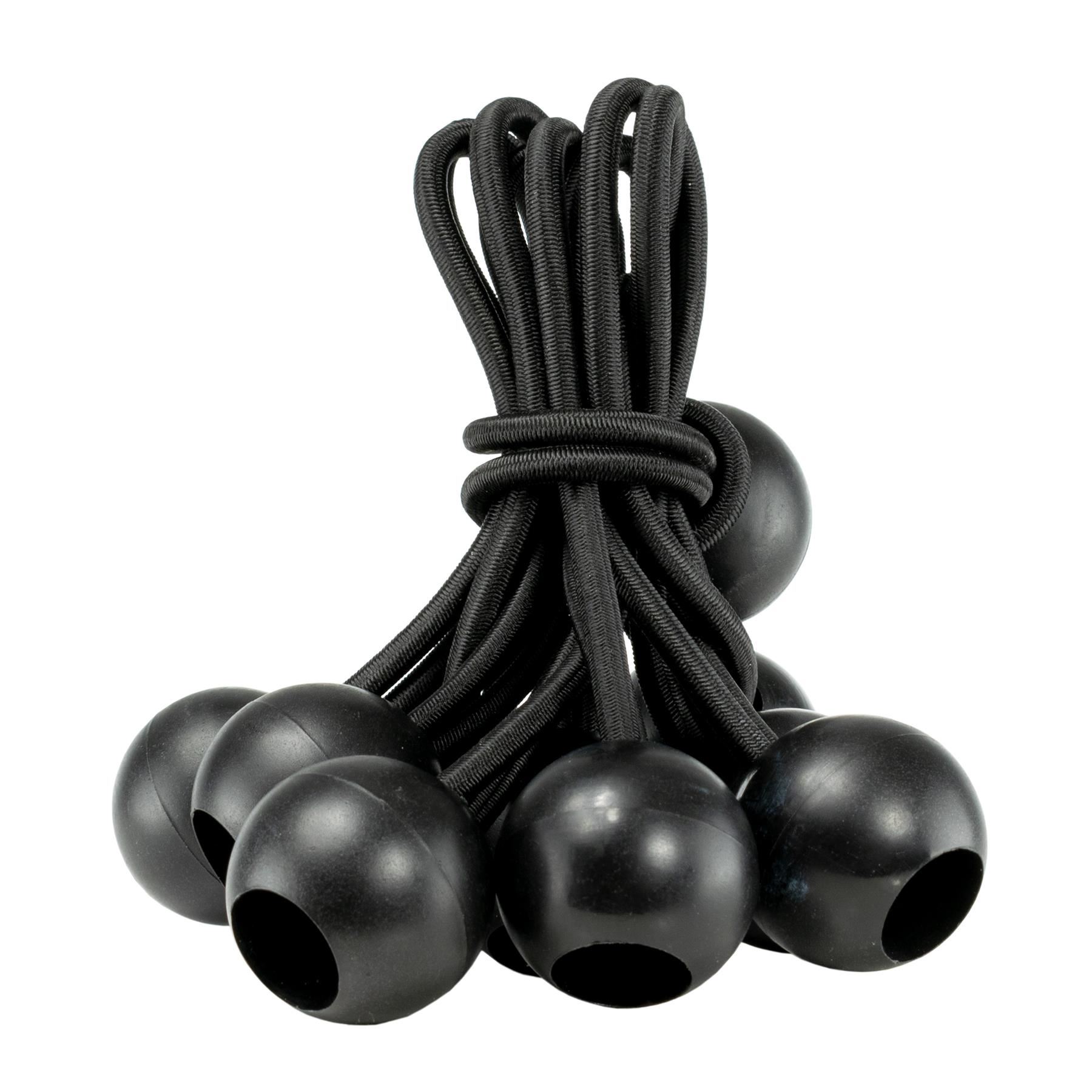 Heavy Duty Elastic Ball Bungee Cords Black Loop Toggles Tarp Tie Down Canopies Overview