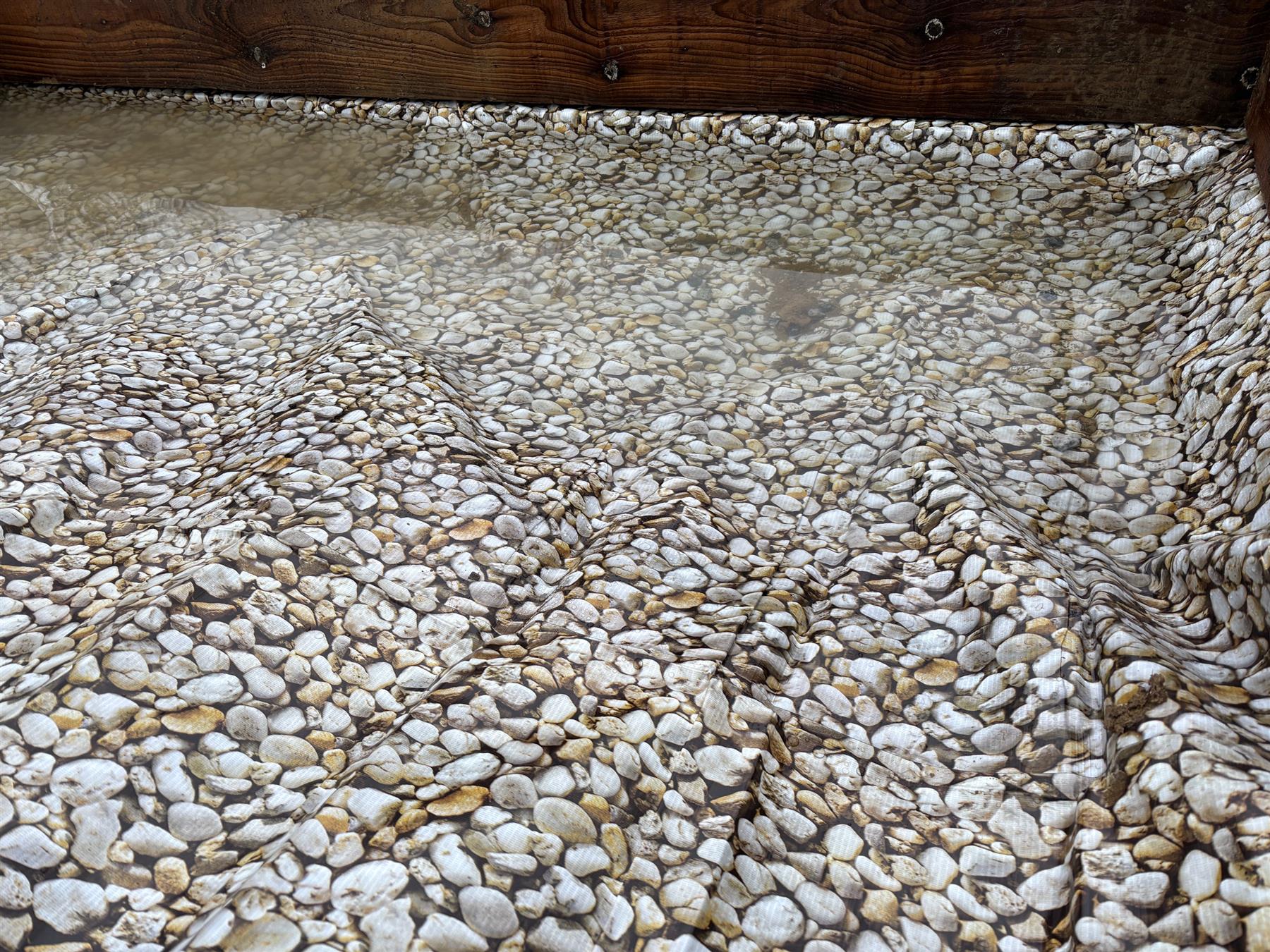 Professional Pebble-Print 450gsm PVC Pond Liner System Close-Up Texture Overview