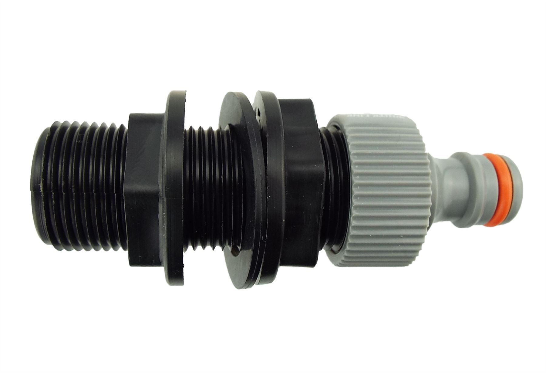 3/4 Inch BSP Water Butt Tank Outlet Connector with Female Quick Hose Pipe Fitting Main Image