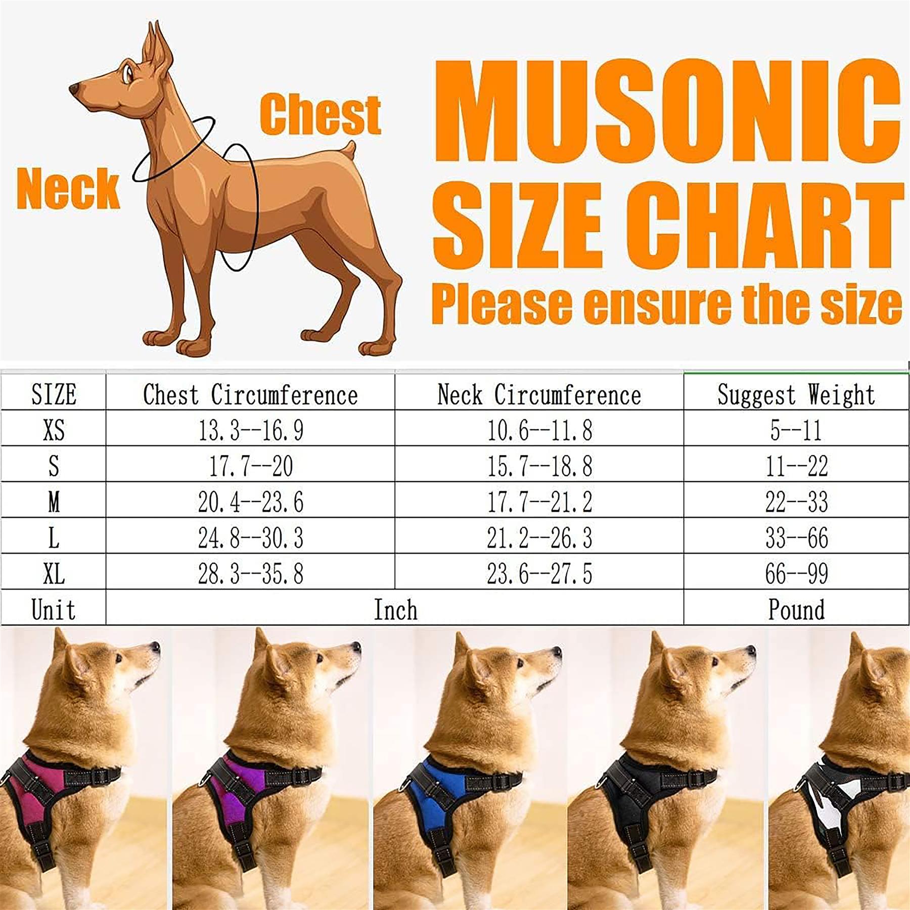 Dog Harness No Pull Strong For Anti Pull Adjustable Soft Reflective Safety Vest