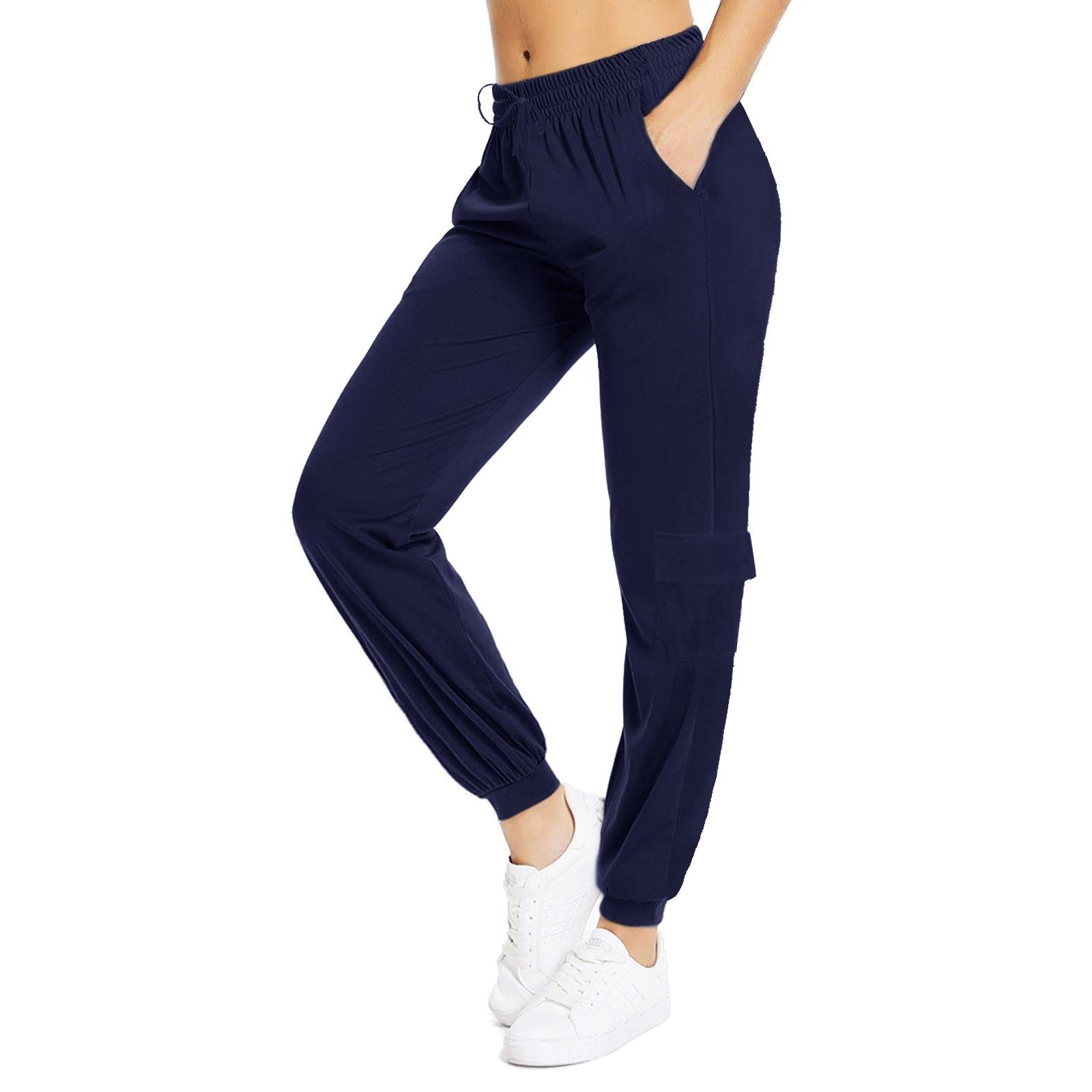 Ladies Cargo Combat Trousers Stretch Womens Elasticated Cotton Joggers Pants - Picture 38 of 51