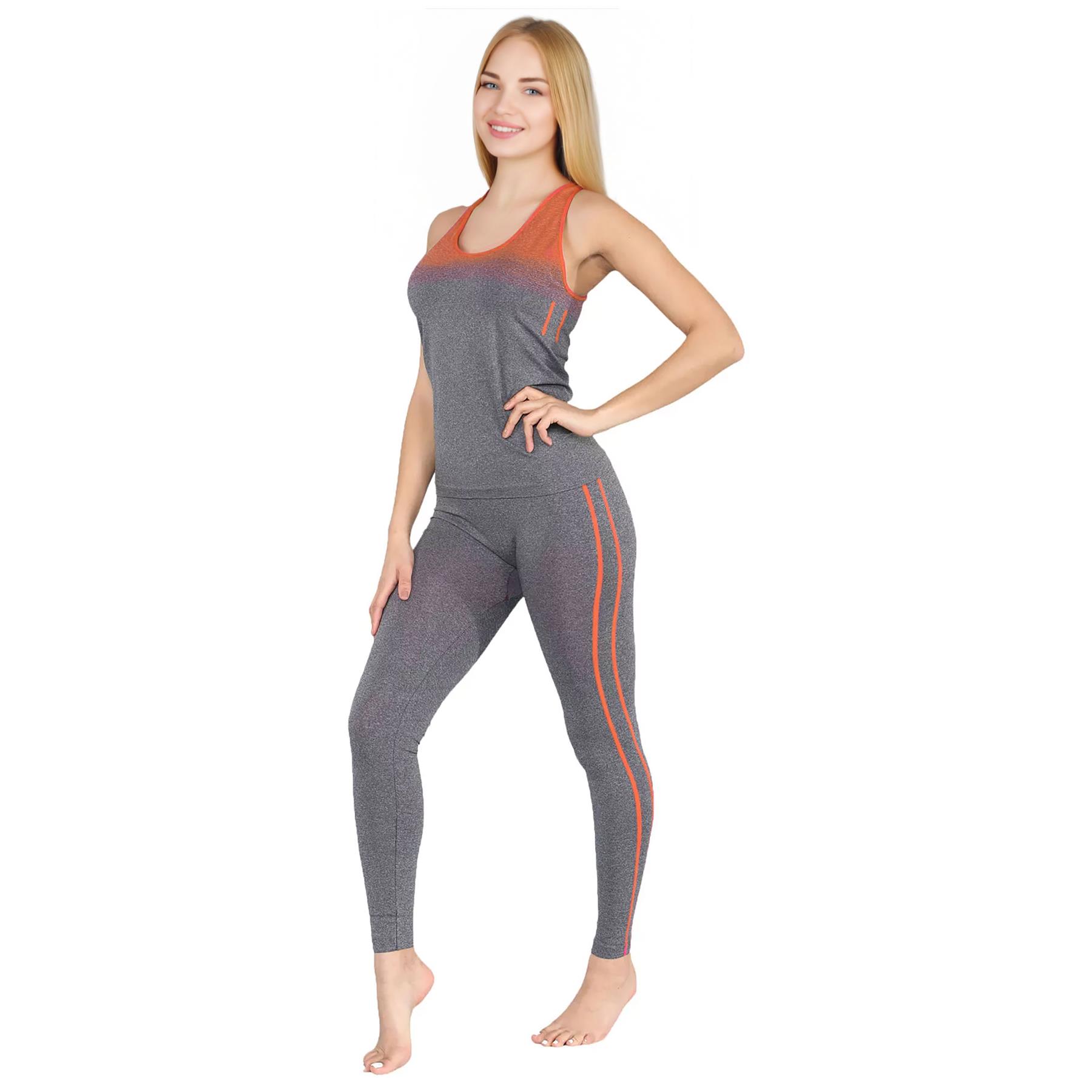 Ladies Gym Wear Sets Womens Leggings Vest Top Sports Fitness Workout Yoga Suits - Picture 12 of 24