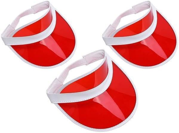 Unisex Neon Retro Sun Visor Hat Headband Cap For Golf Stag Poker Party Hats Lot - Picture 30 of 44