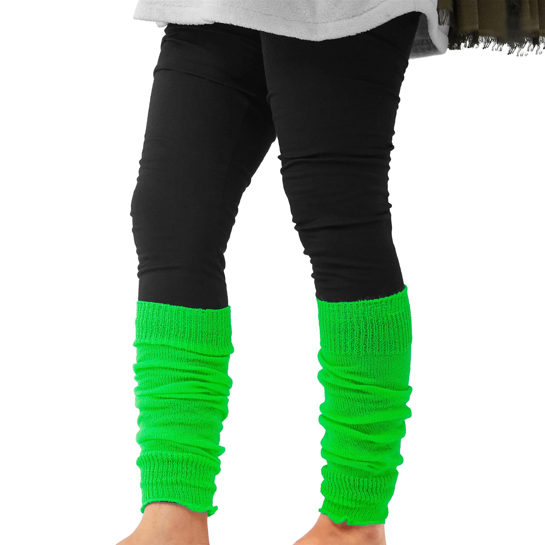 GIRLS TUTU LEG WARMERS 80’S WOMENS FANCY DRESS LADIES DANCE KNEE SOCKS ACCESSORY - Picture 10 of 31