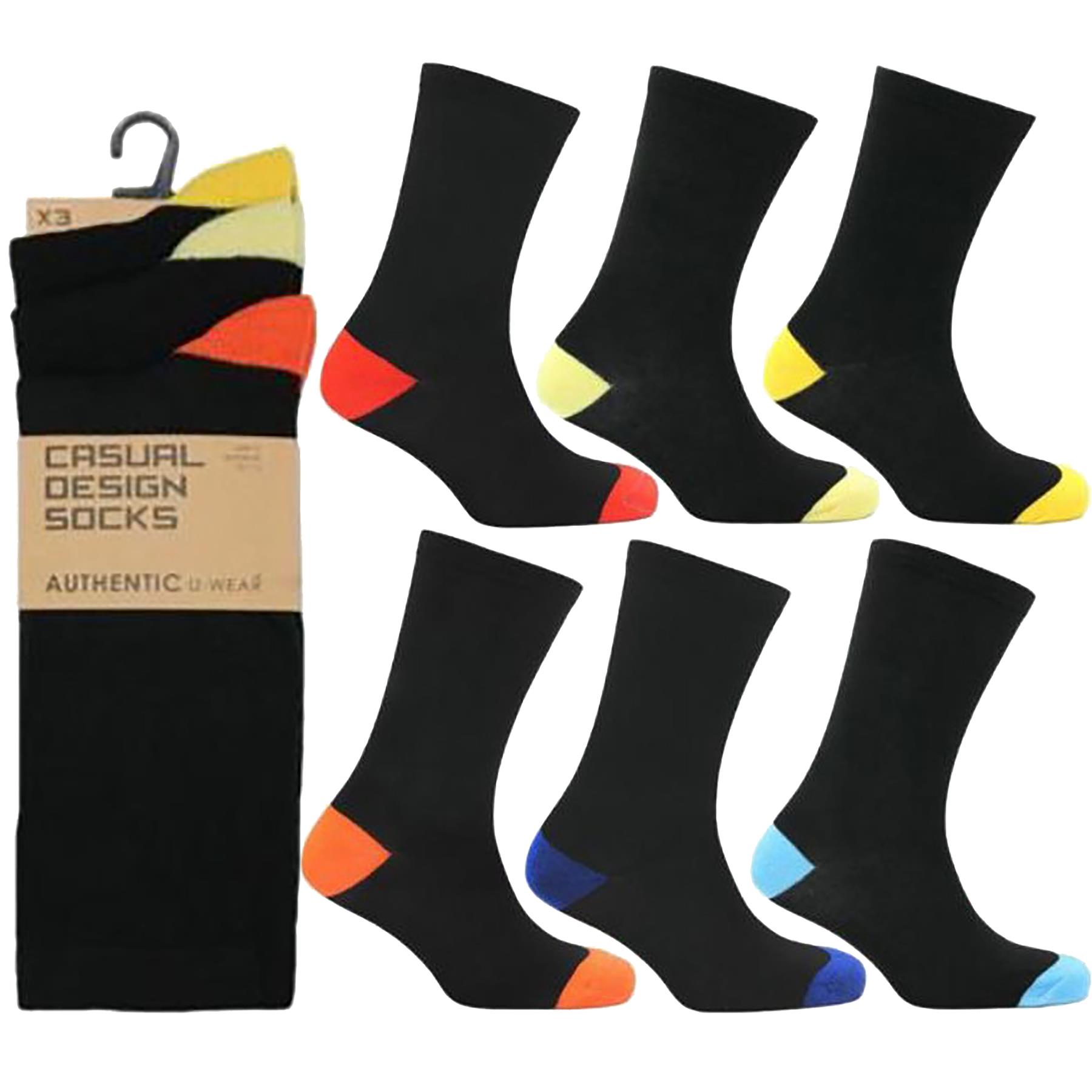 Mens Socks 3,6 Pairs Stripes Design Cotton Rich Everyday Work Ankle Size UK 6-11 - Imagen 5 de 10