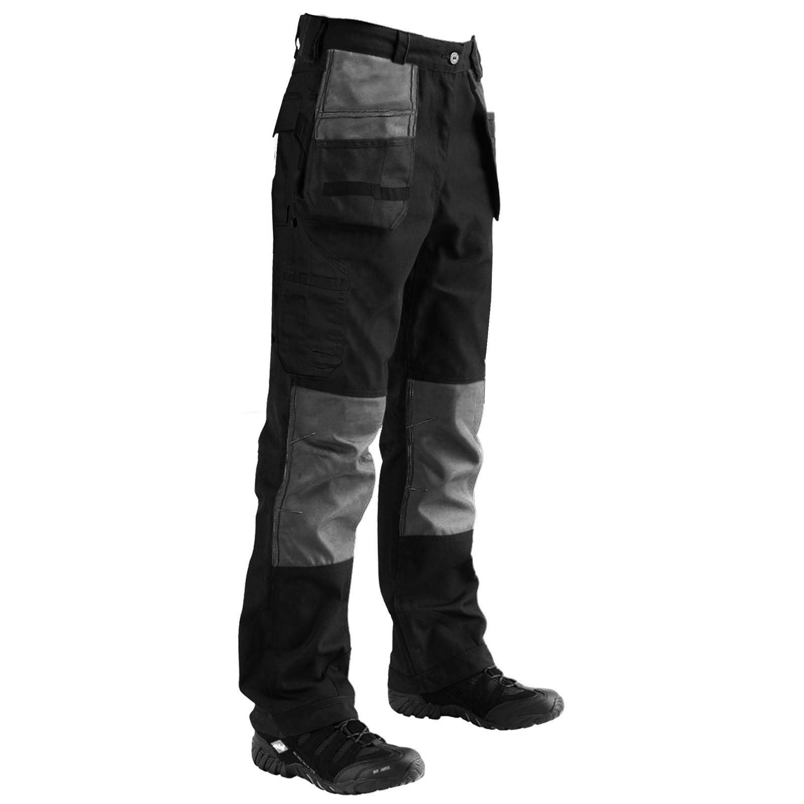 Mens Heavy Duty Work Trousers Cargo Combat Style Knee Pad Pocket Workwear Pants