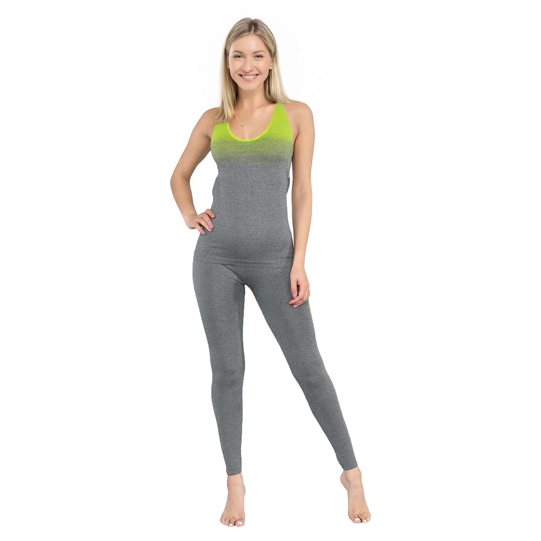 Ladies Tracksuits Gym Wear Vest Tops Leggings Exercise Fitness Yoga Fitness Suit - Picture 6 of 22
