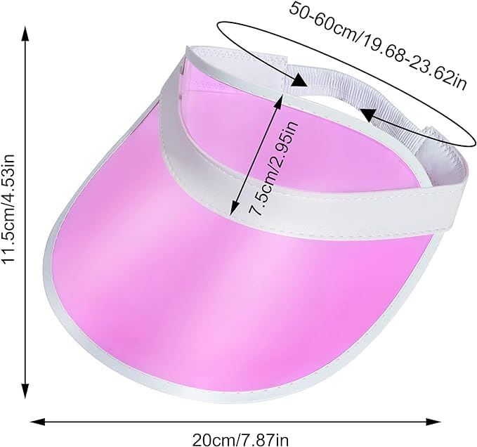 Unisex Neon Retro Sun Visor Hat Headband Cap For Golf Stag Poker Party Hats Lot - Picture 17 of 44