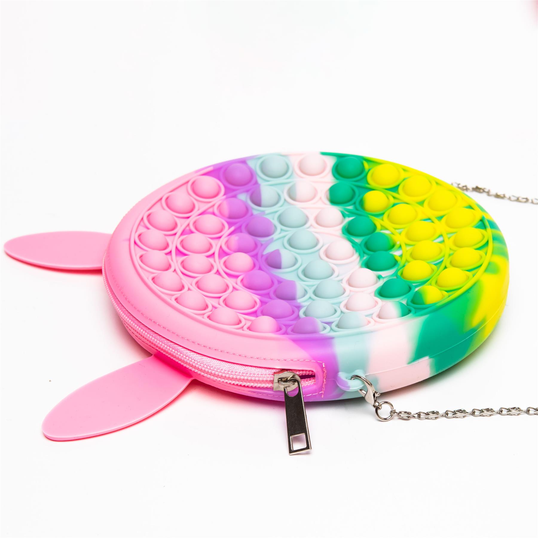 FIDGET TOP SHOULDER BAG SCHOOL COSMETIC SUPPLIES SILICON KID PURSE STRAP 17X17cm - Picture 4 of 11