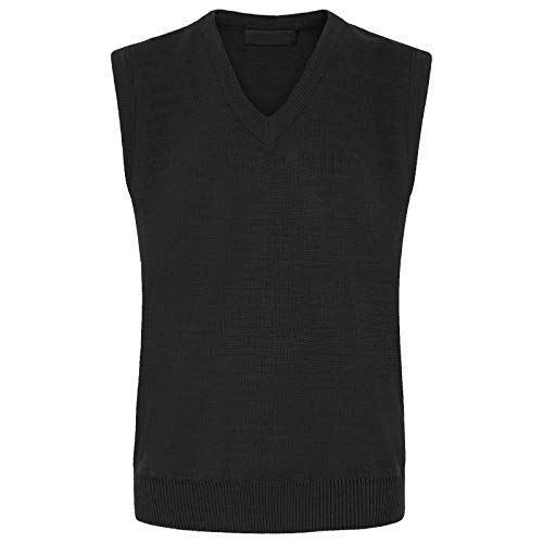 Mens Plain V Neck Sleeveless Sweater Jumper Tank Top Jersey Golf Casual S-5XL