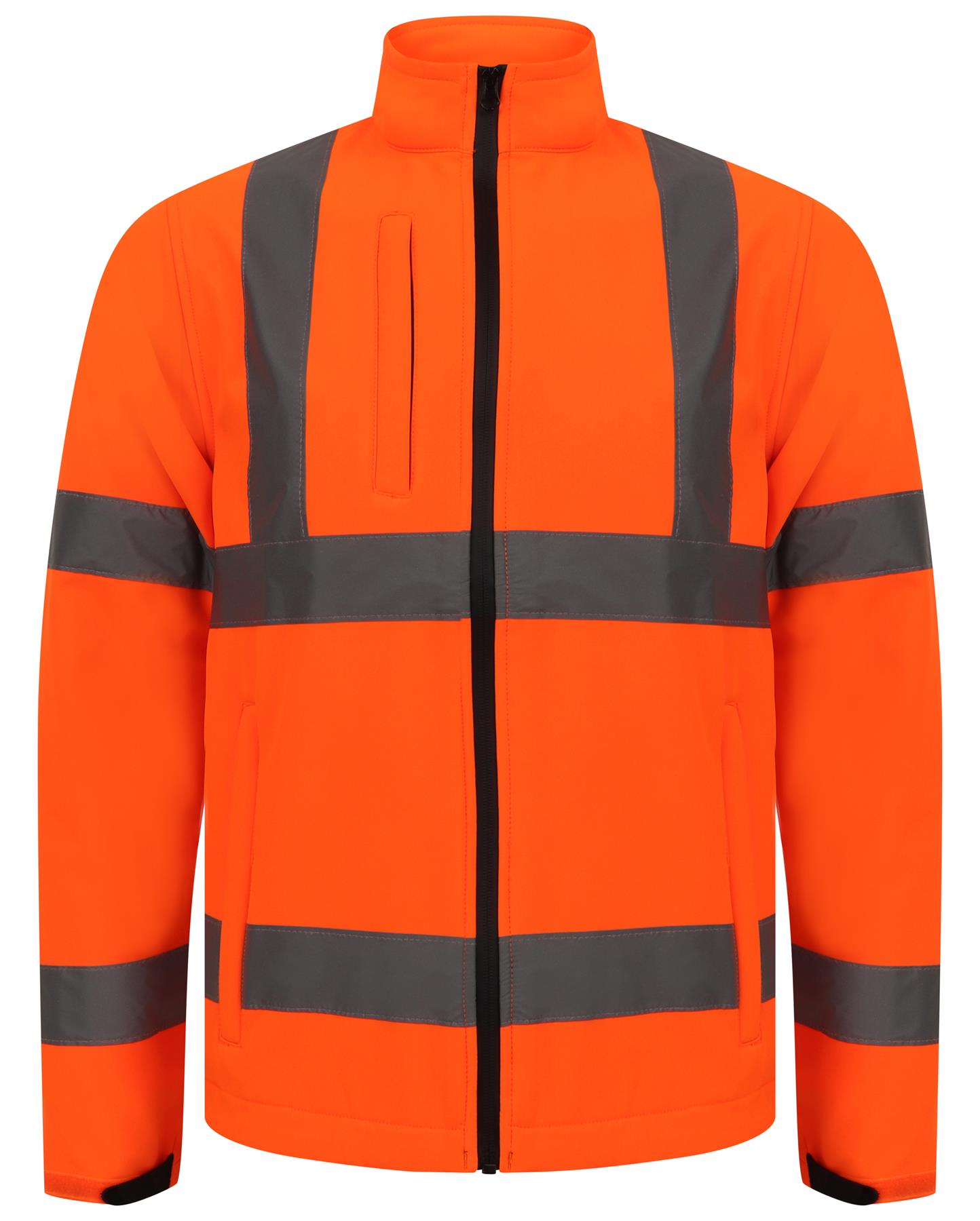Premium Hi Vis Soft Shell Jacket High Viz Visibility Work Rain Proof Zip Jackets