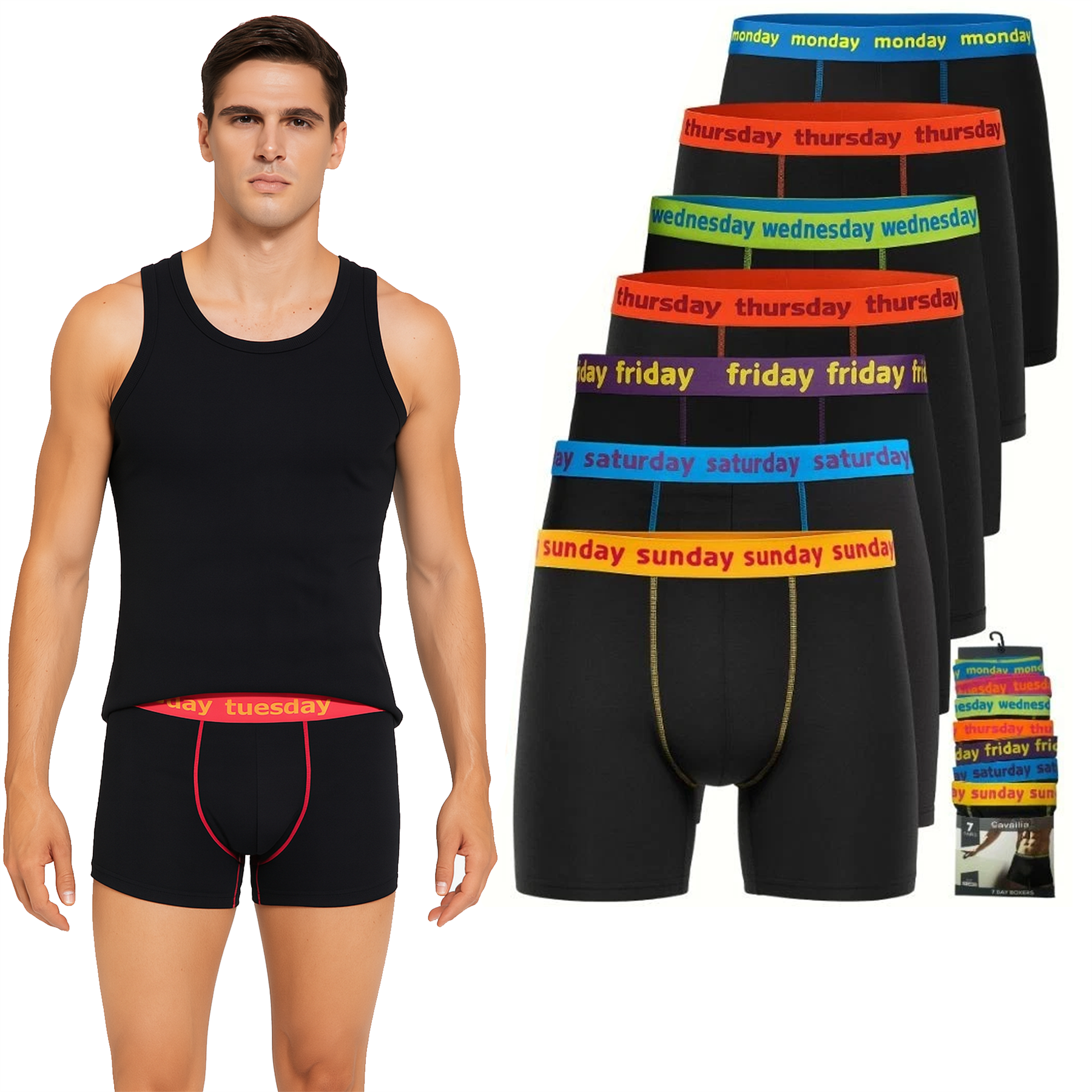 SAOLA Set boxer e calze 7 giorni uomo multipack intimo e calzini set giorni della settimana