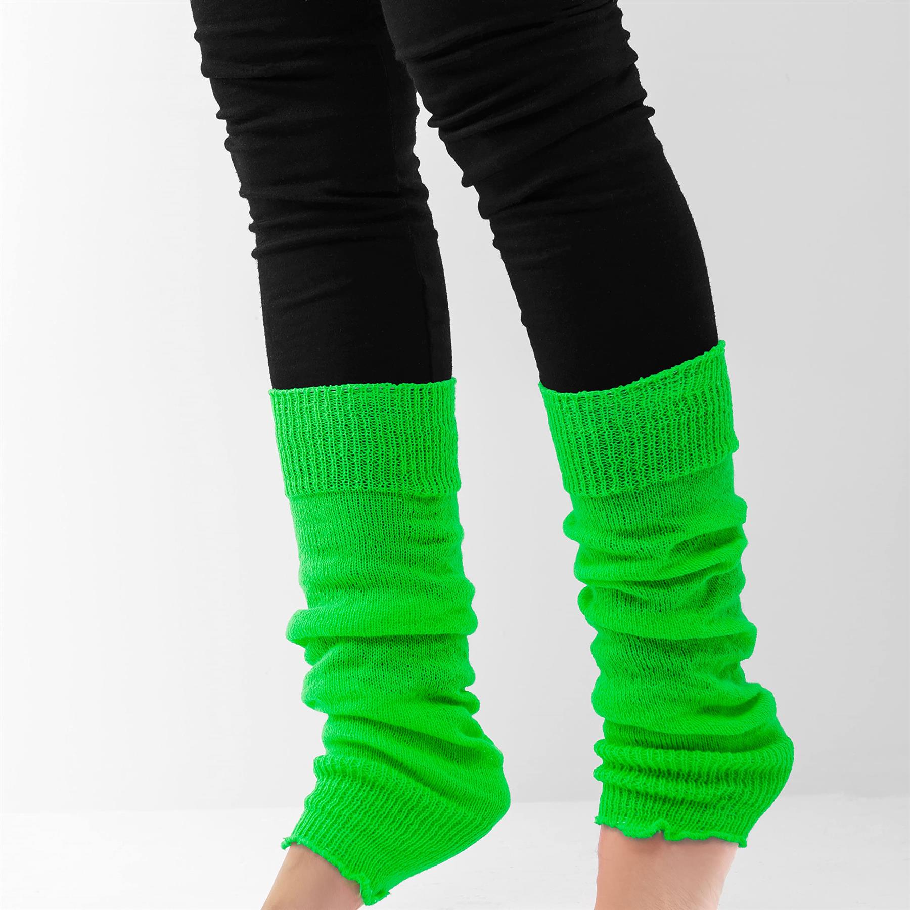 GIRLS TUTU LEG WARMERS 80’S WOMENS FANCY DRESS LADIES DANCE KNEE SOCKS ACCESSORY - Picture 11 of 31
