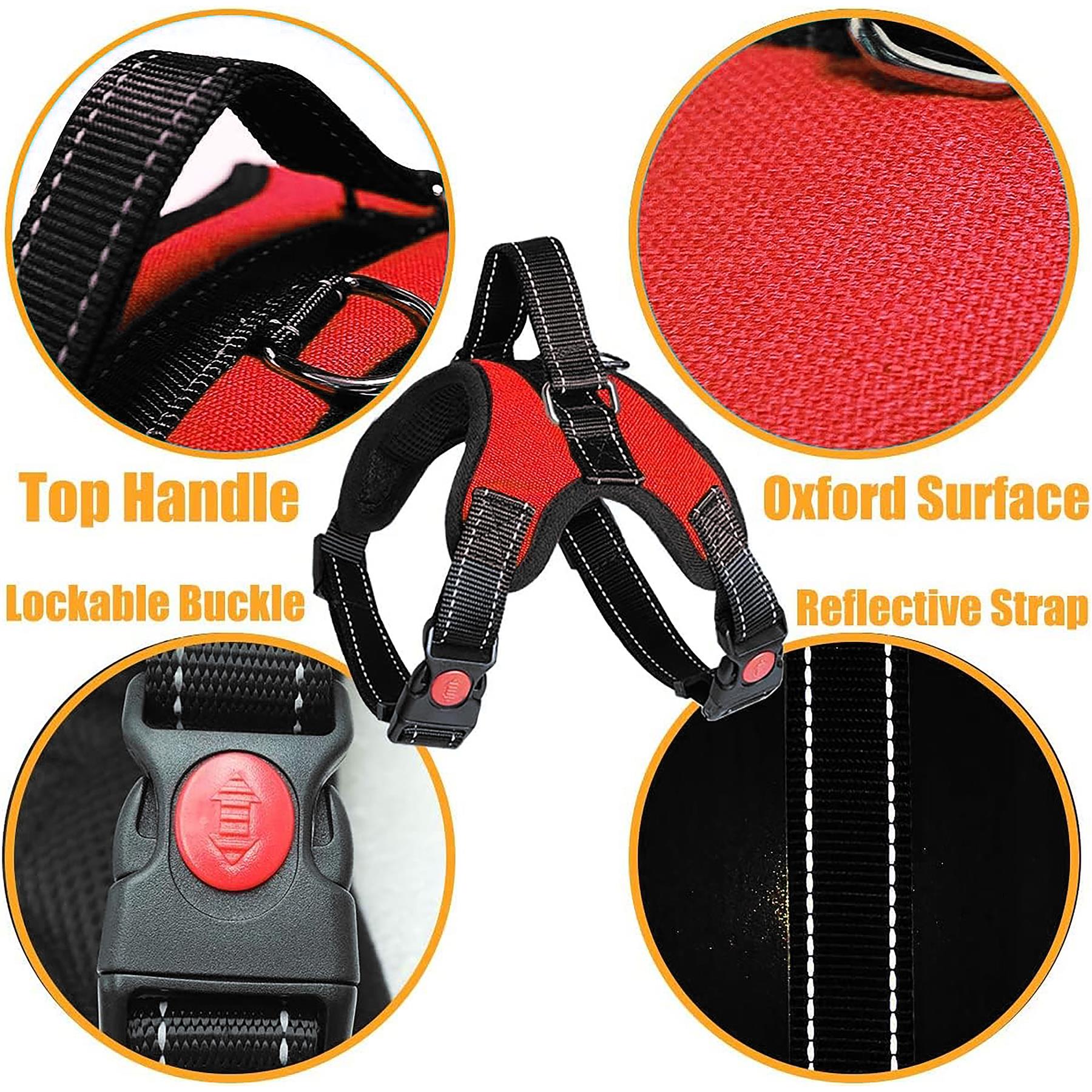 Dog Harness No Pull Strong For Anti Pull Adjustable Soft Reflective Safety Vest