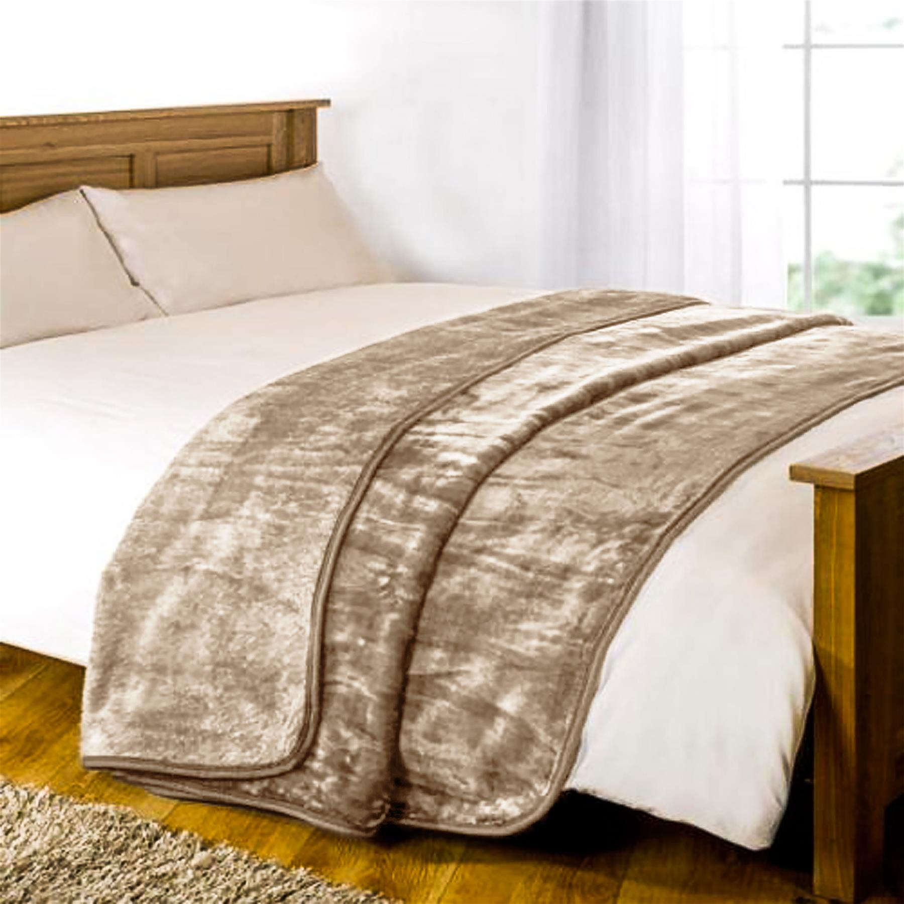 LUXURY FAUX FUR BLANKET BED THROW SOFA SOFT WARM FLEECE THROW SINGLE DOUBLE KING - Picture 25 of 62