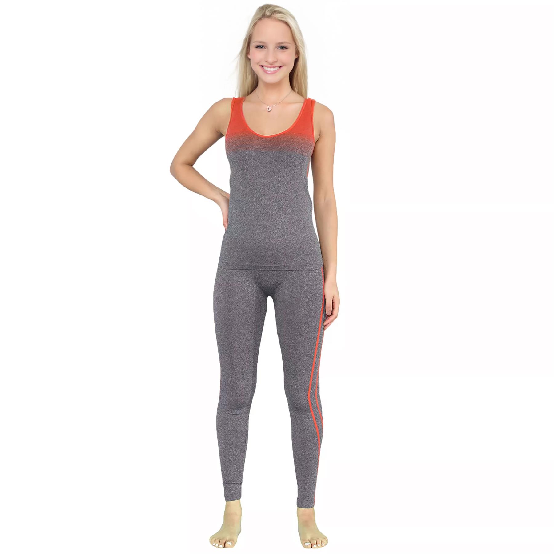 Ladies Tracksuits Gym Wear Vest Tops Leggings Exercise Fitness Yoga Fitness Suit - Picture 9 of 22