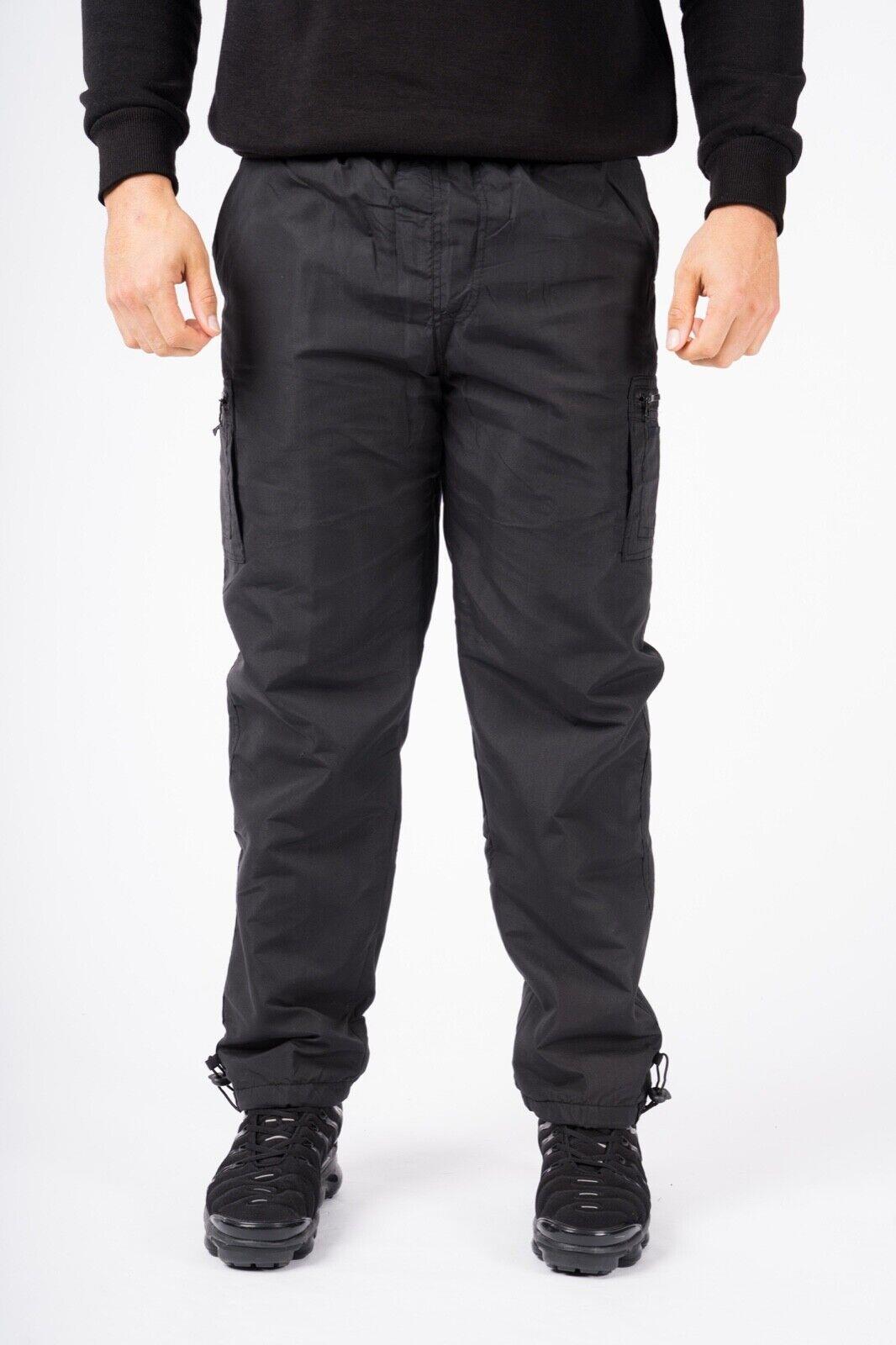 MENS FLEECE LINED TROUSERS CAMOUFLAGE CARGO COMBAT ELASTICATED THERMAL